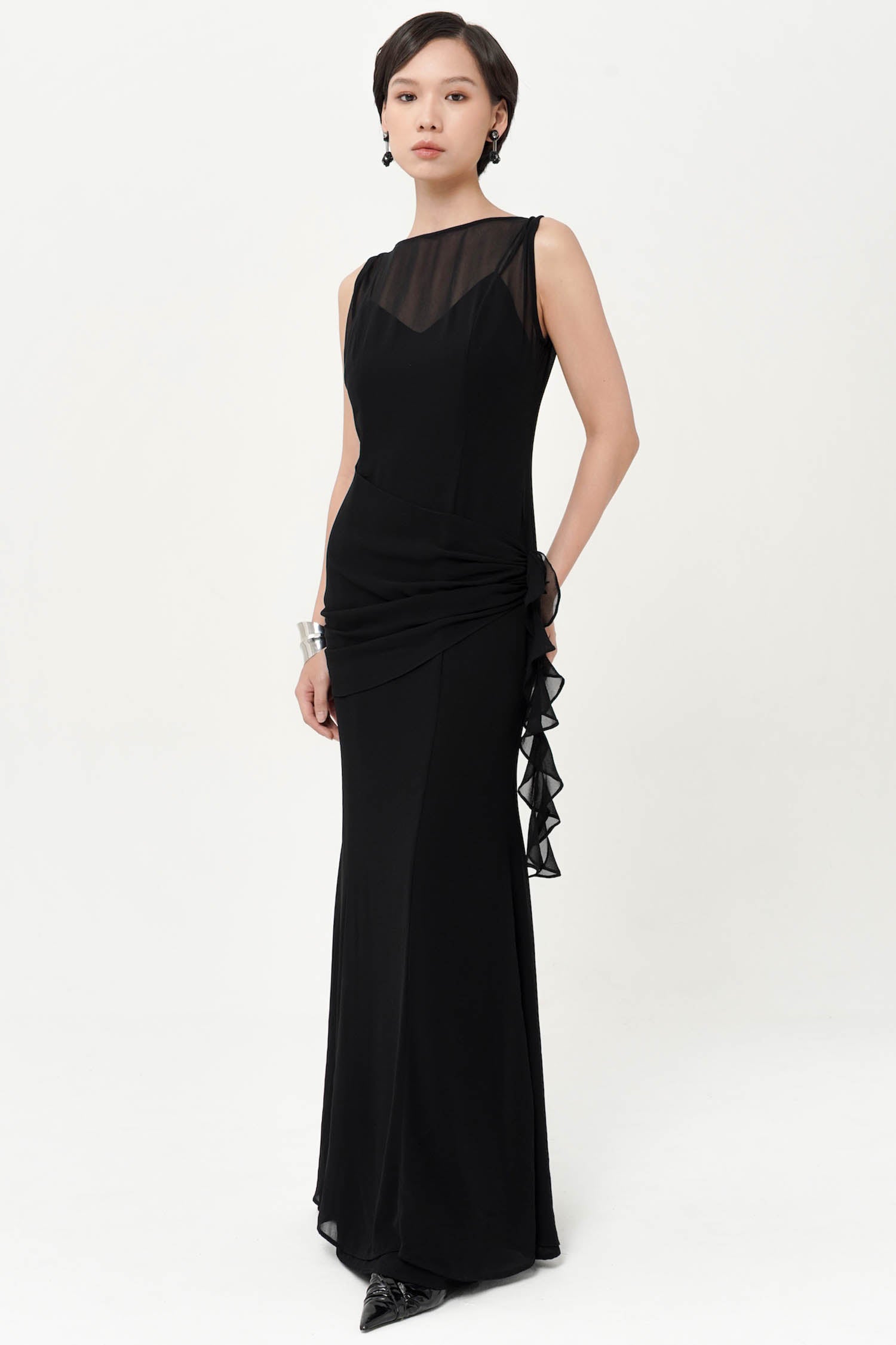 Astra Long Gown In Black