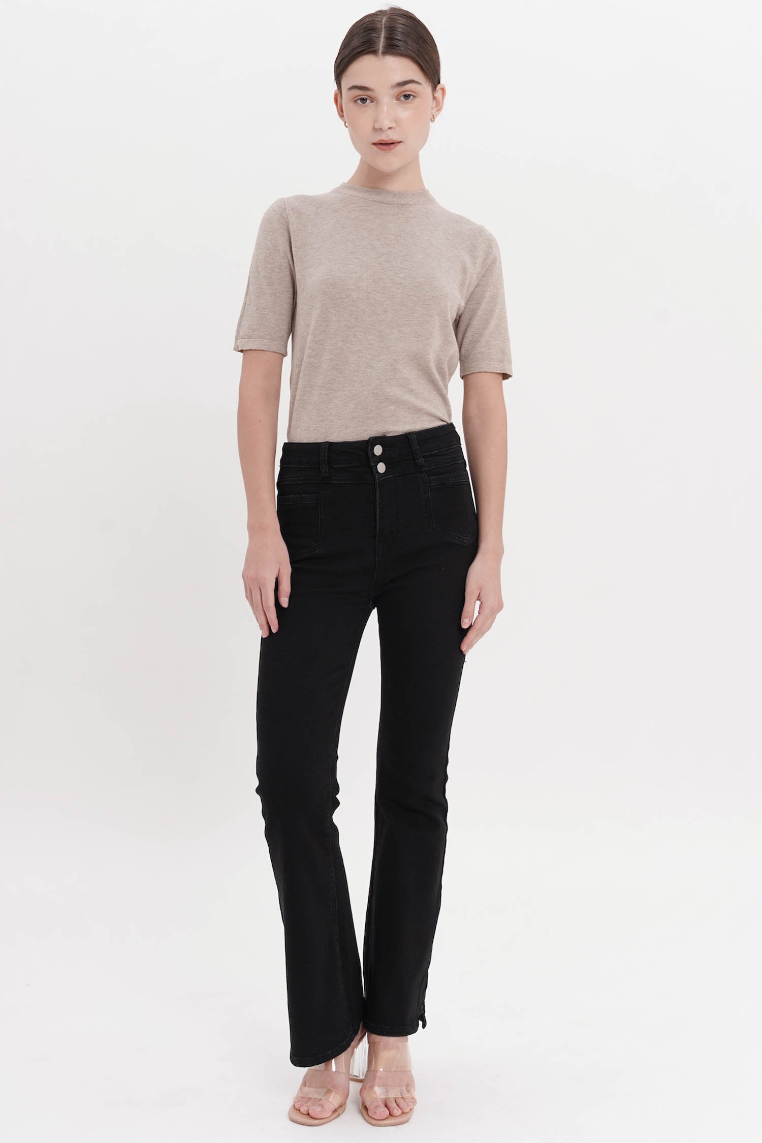 Neydi High-Waist Jeans In Black Denim (2 LEFT)