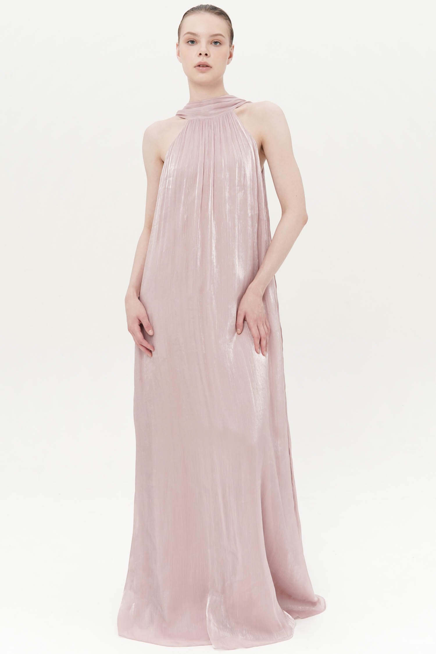 Sylena Maxi Halter Dress In Pink