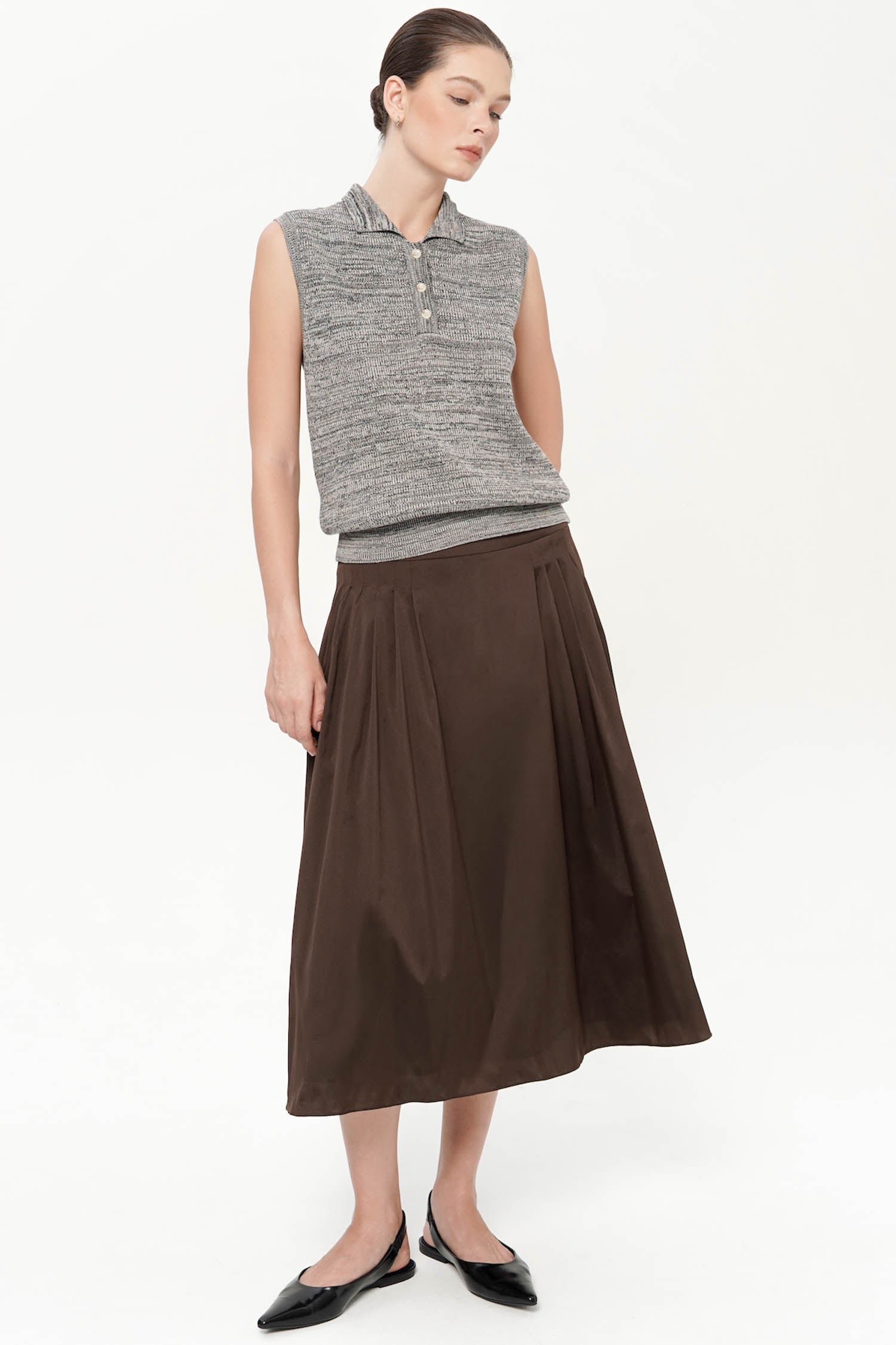 Perse Vest In Black