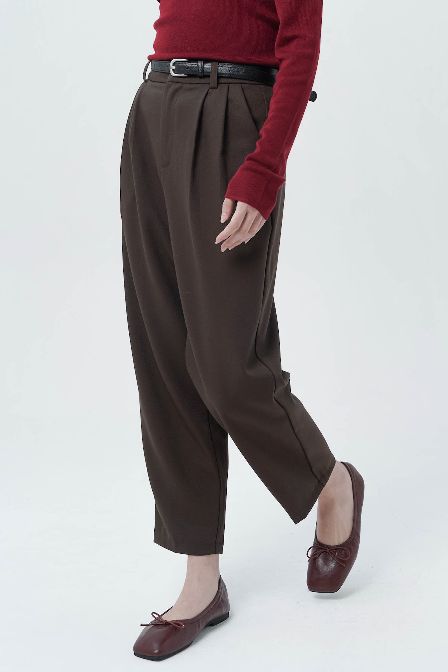 Juniper Belted Trousers In Brown