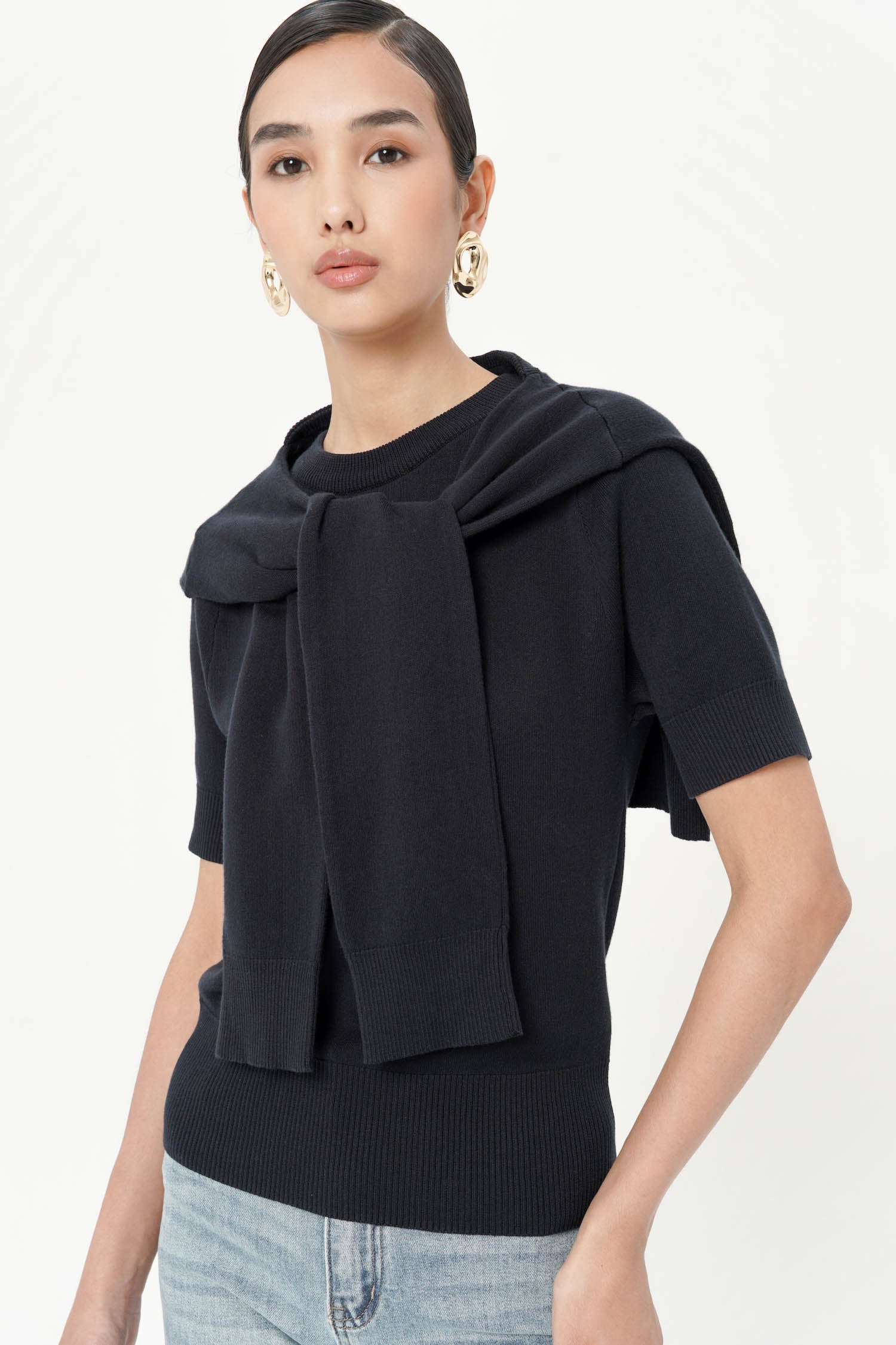 Neiti Two-Piece Top In Navy Knit