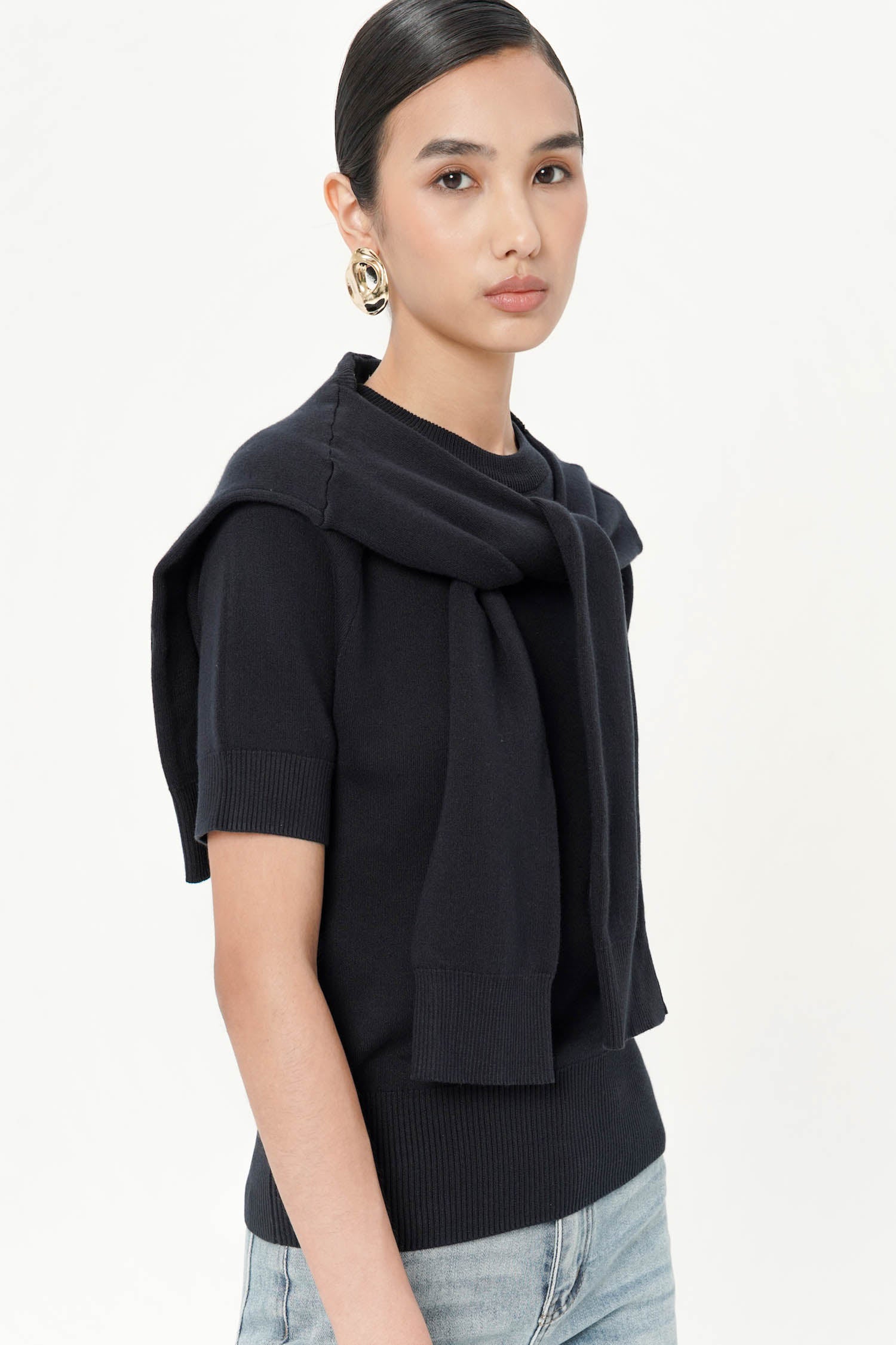 Neiti Two-Piece Top In Navy Knit