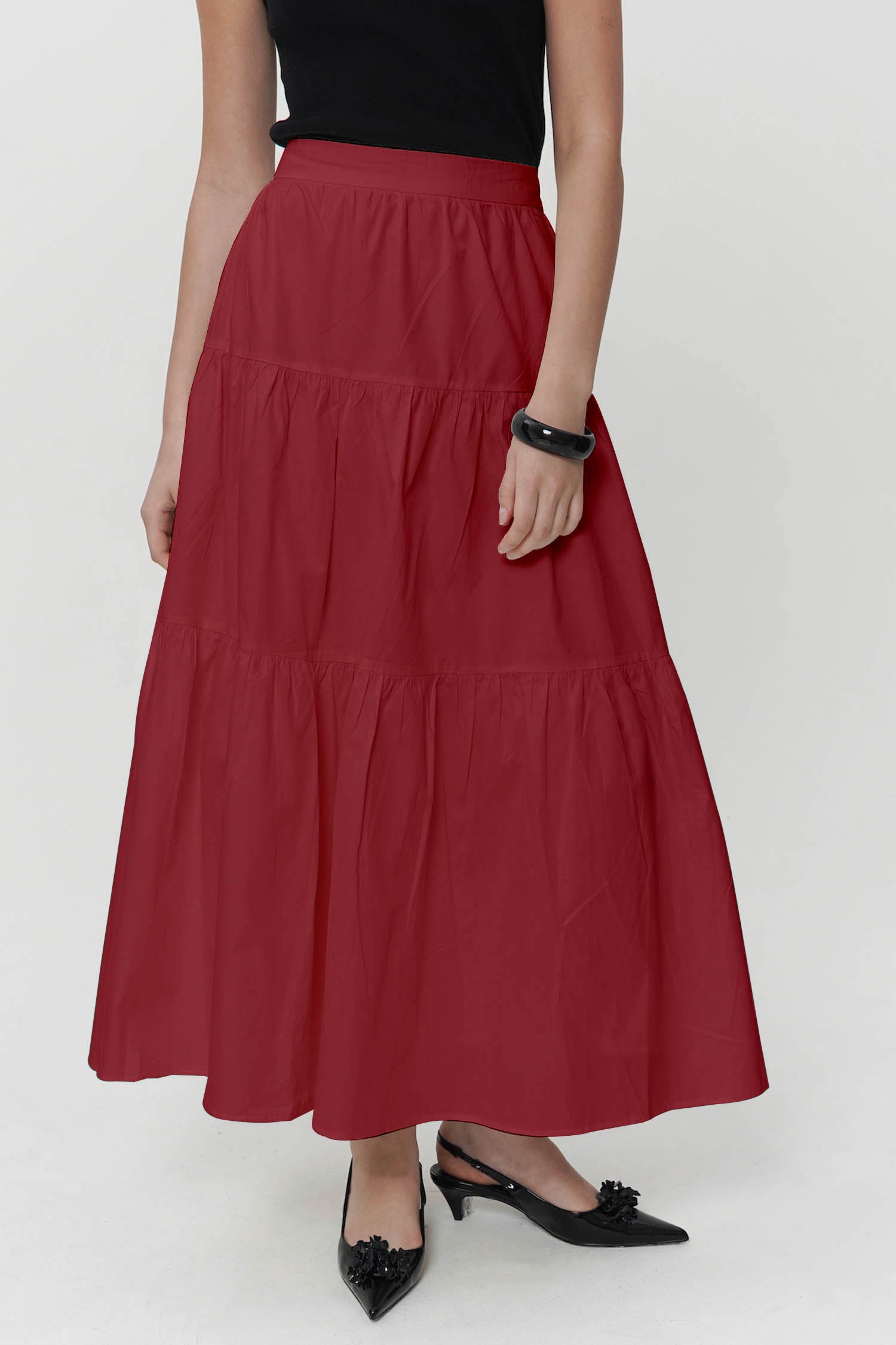 Ash Maxi Skirt In Maroon