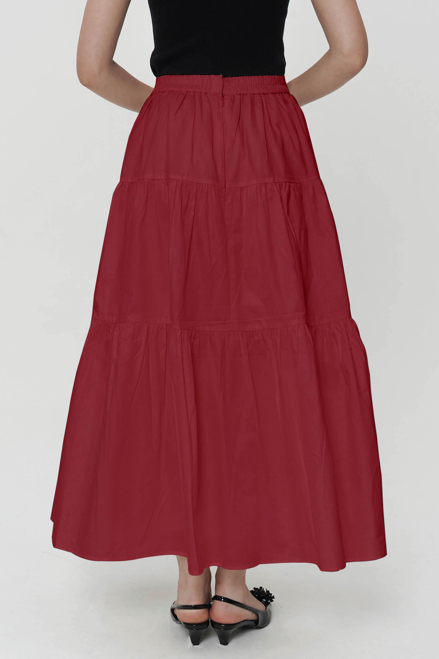 Ash Maxi Skirt In Maroon