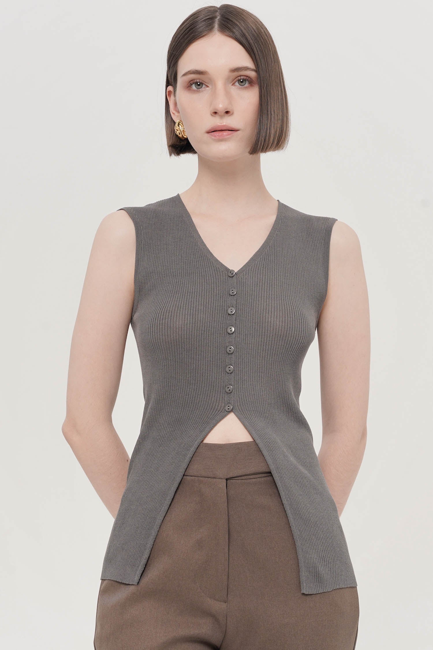 Vusen Top in Grey