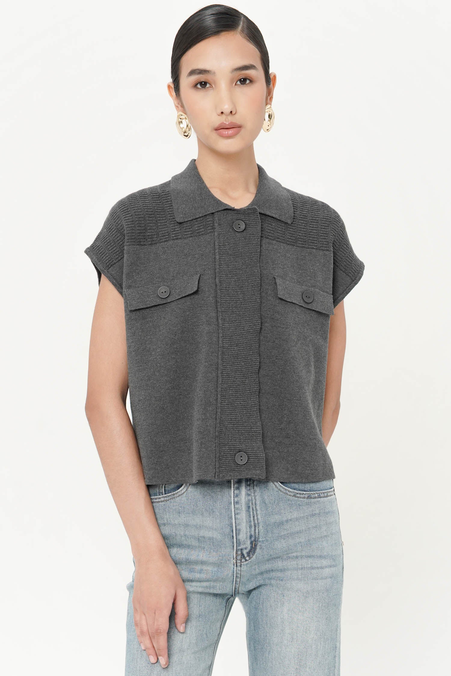 Neous Top In Dark Grey