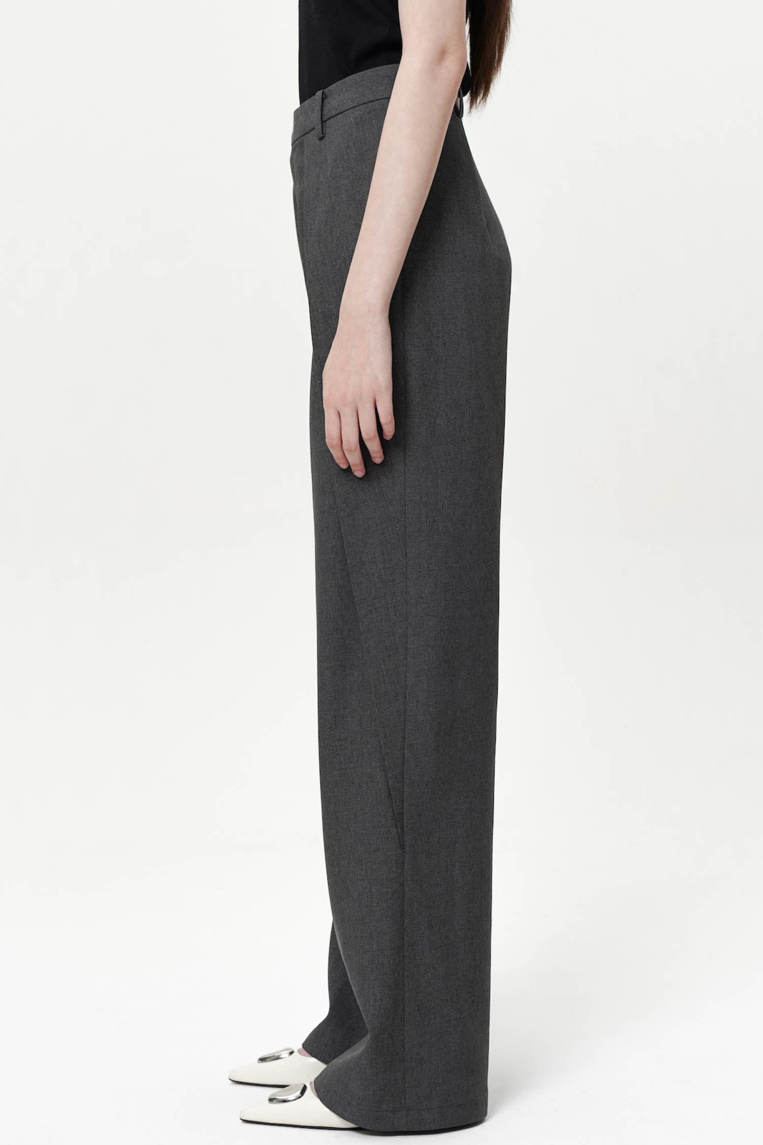 Eren Pleated Trousers In Ash Grey