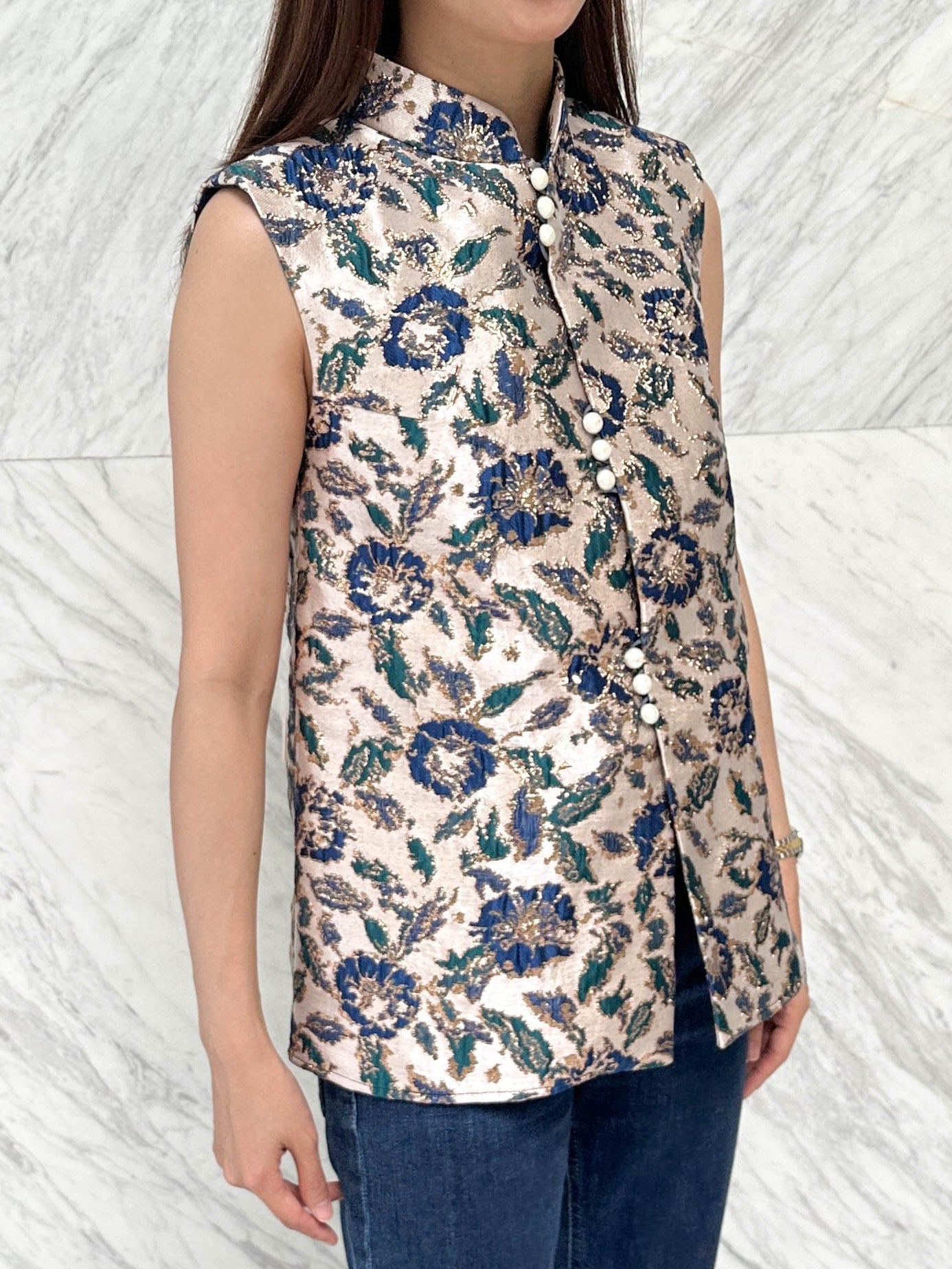 Bai Top In Navy-Emerald