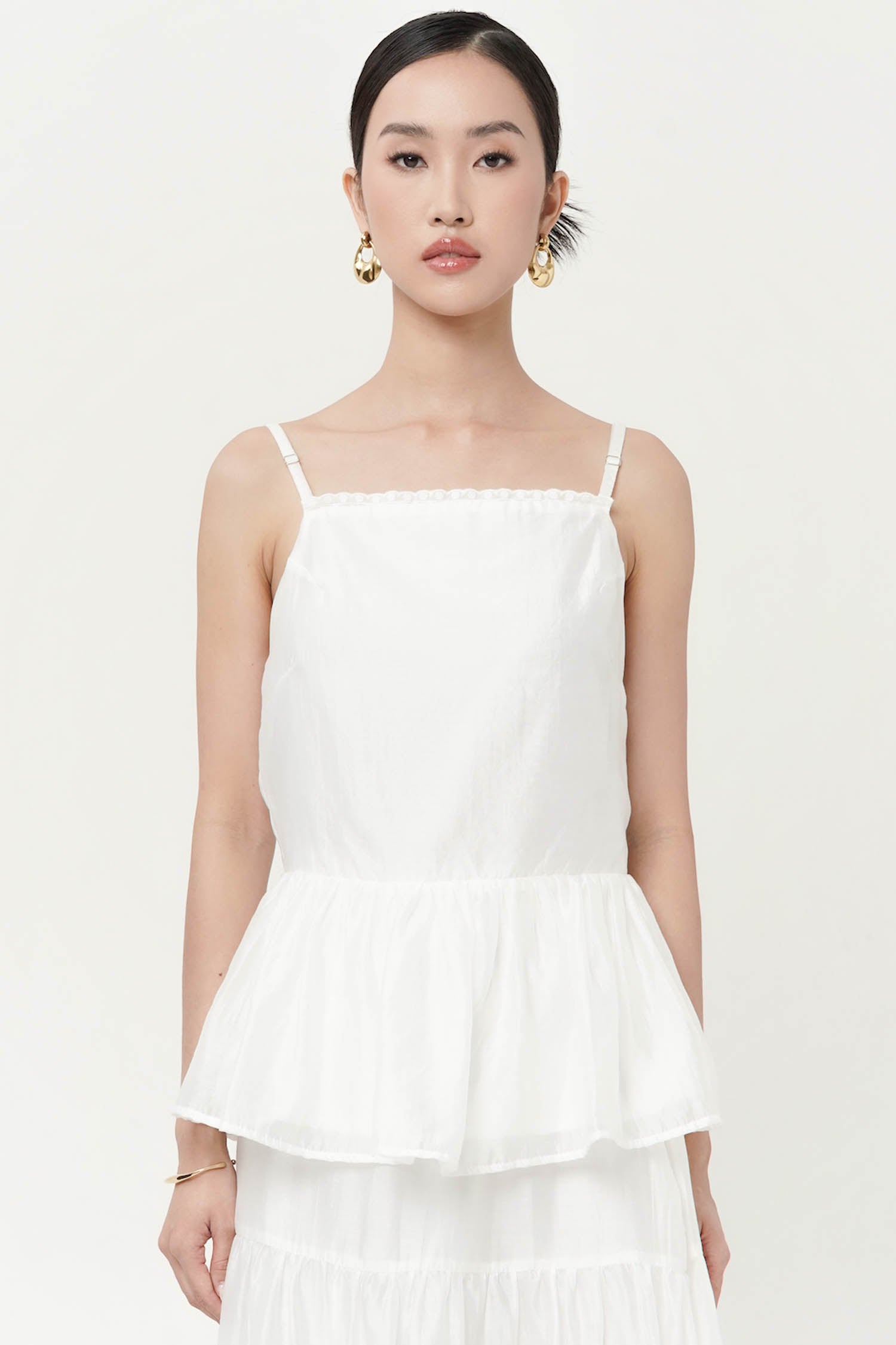 Simone Sheer Top In White