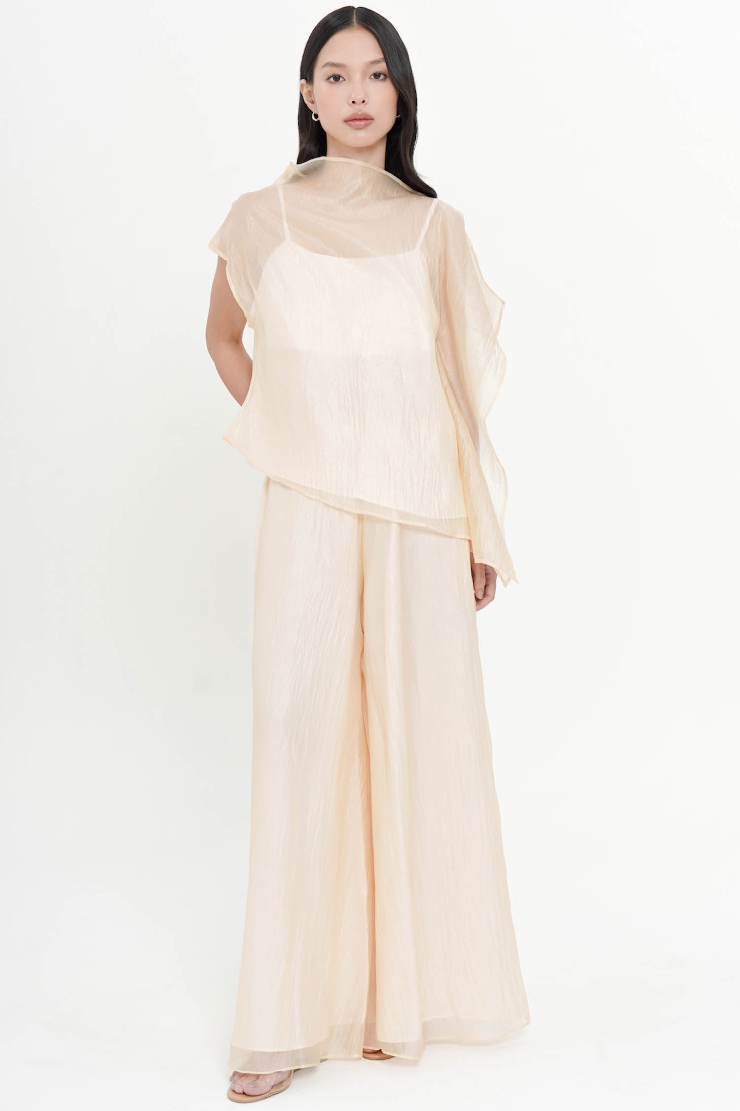 Jire Translucent Trousers In Butter