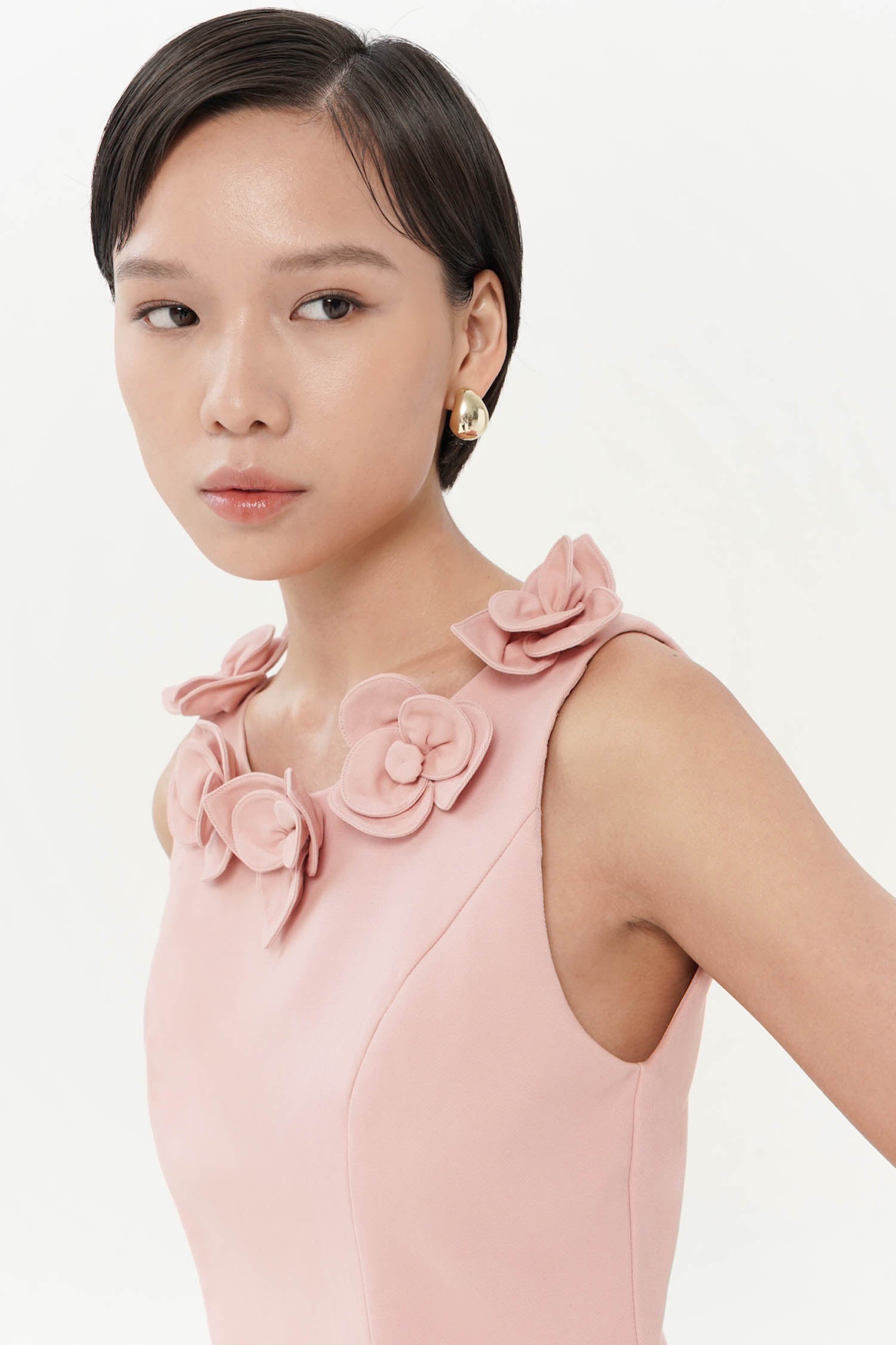 Leilani Floral Appliqued Top In Blush