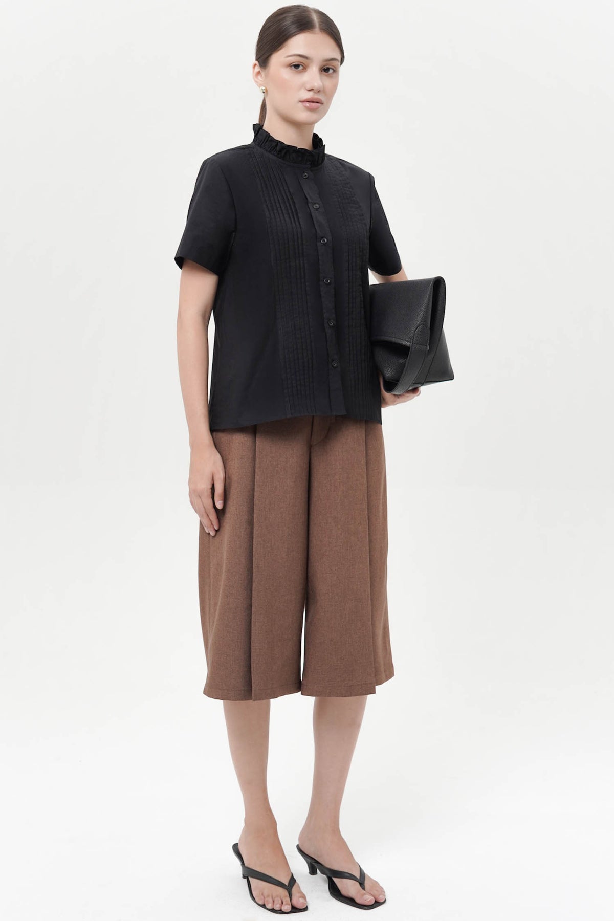 Patine Pleated Blouse In Black