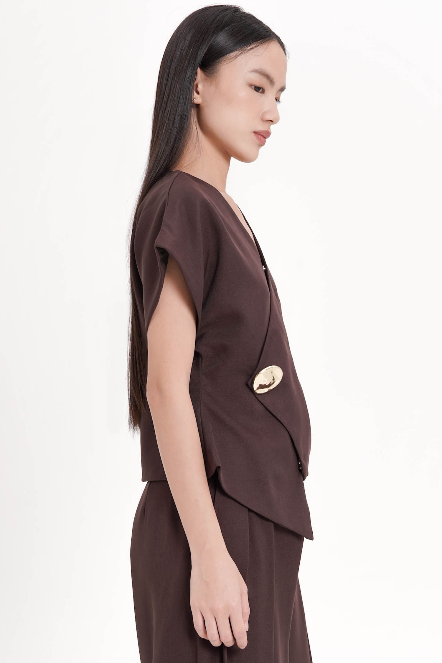 Teidi Wrap Top In Espresso