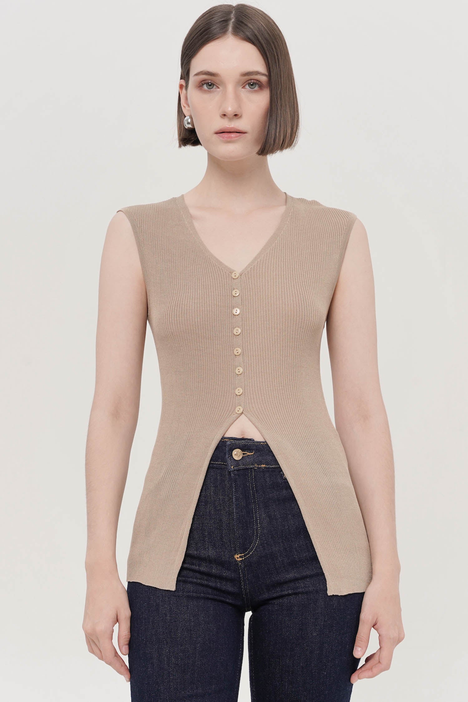 Vusen Top in Khaki