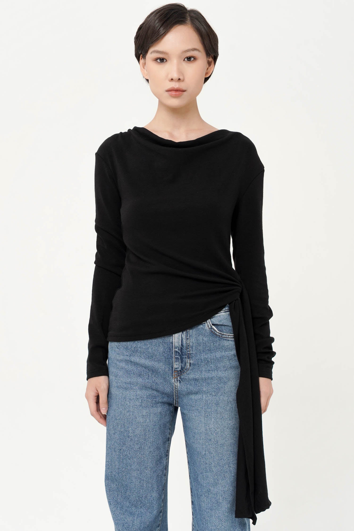 Viper Draped Top In Black