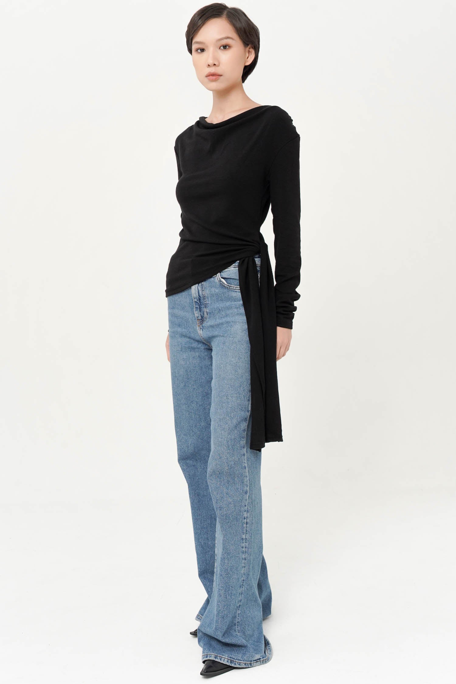 Viper Draped Top In Black