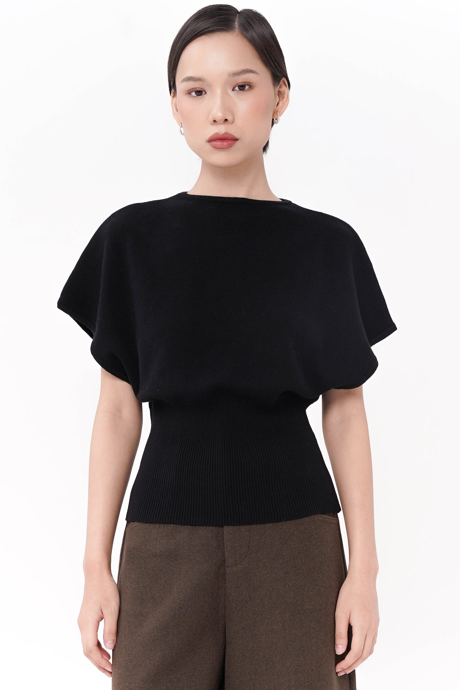Gertie Cinched Waist Top In Black