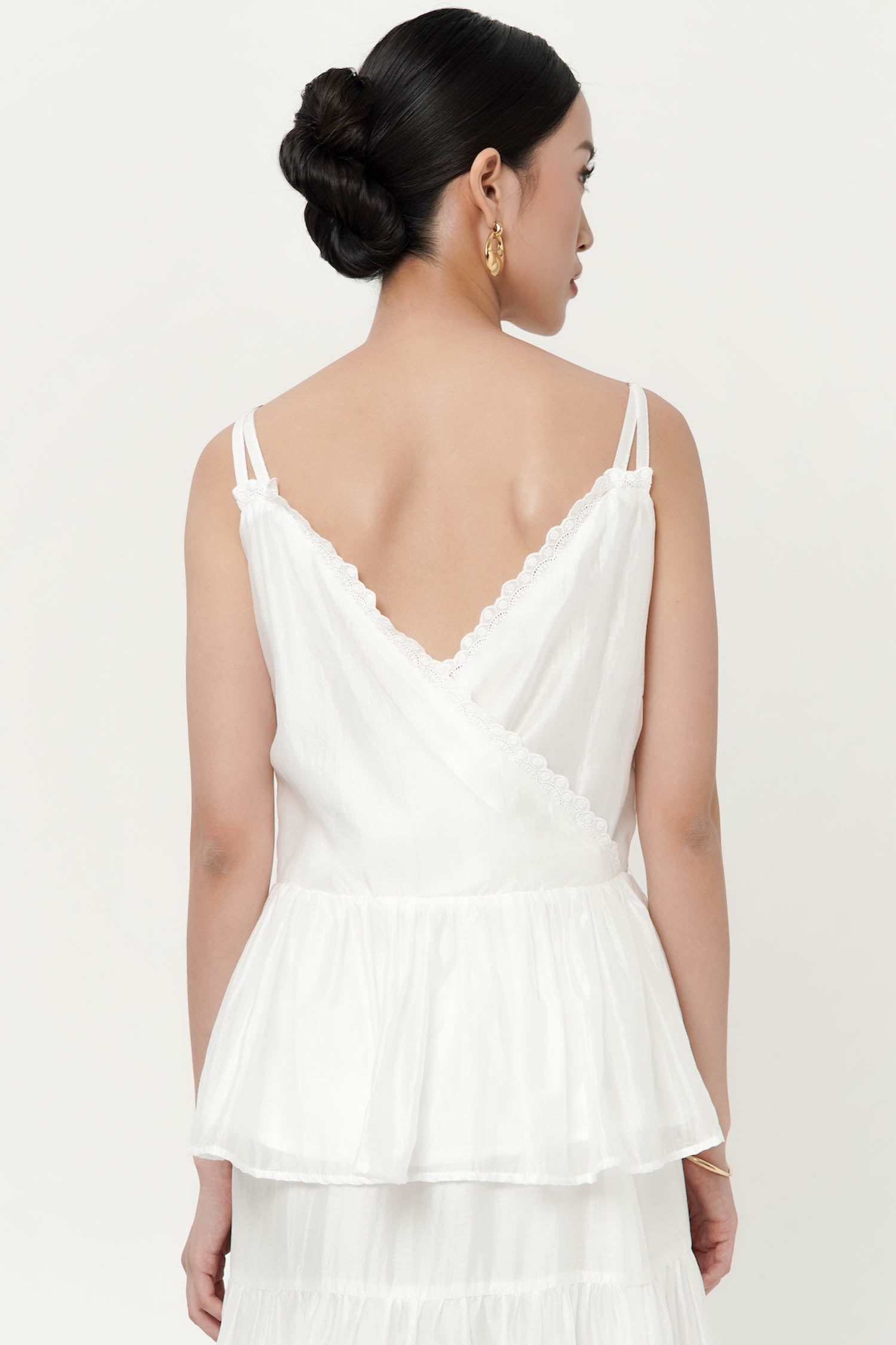 Simone Sheer Top In White