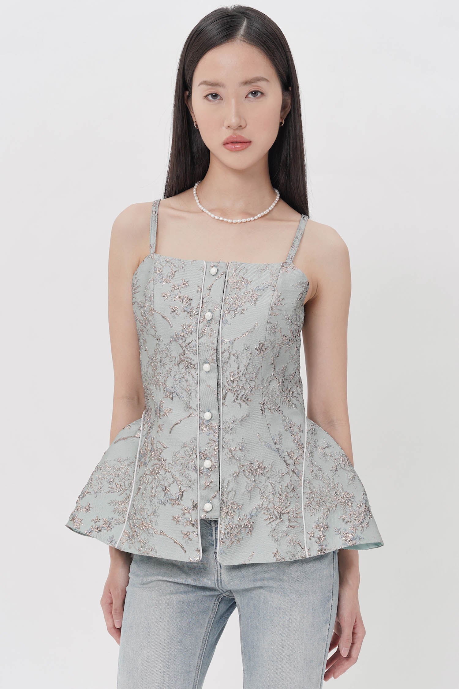 Yuxi Top In Dusty Blue