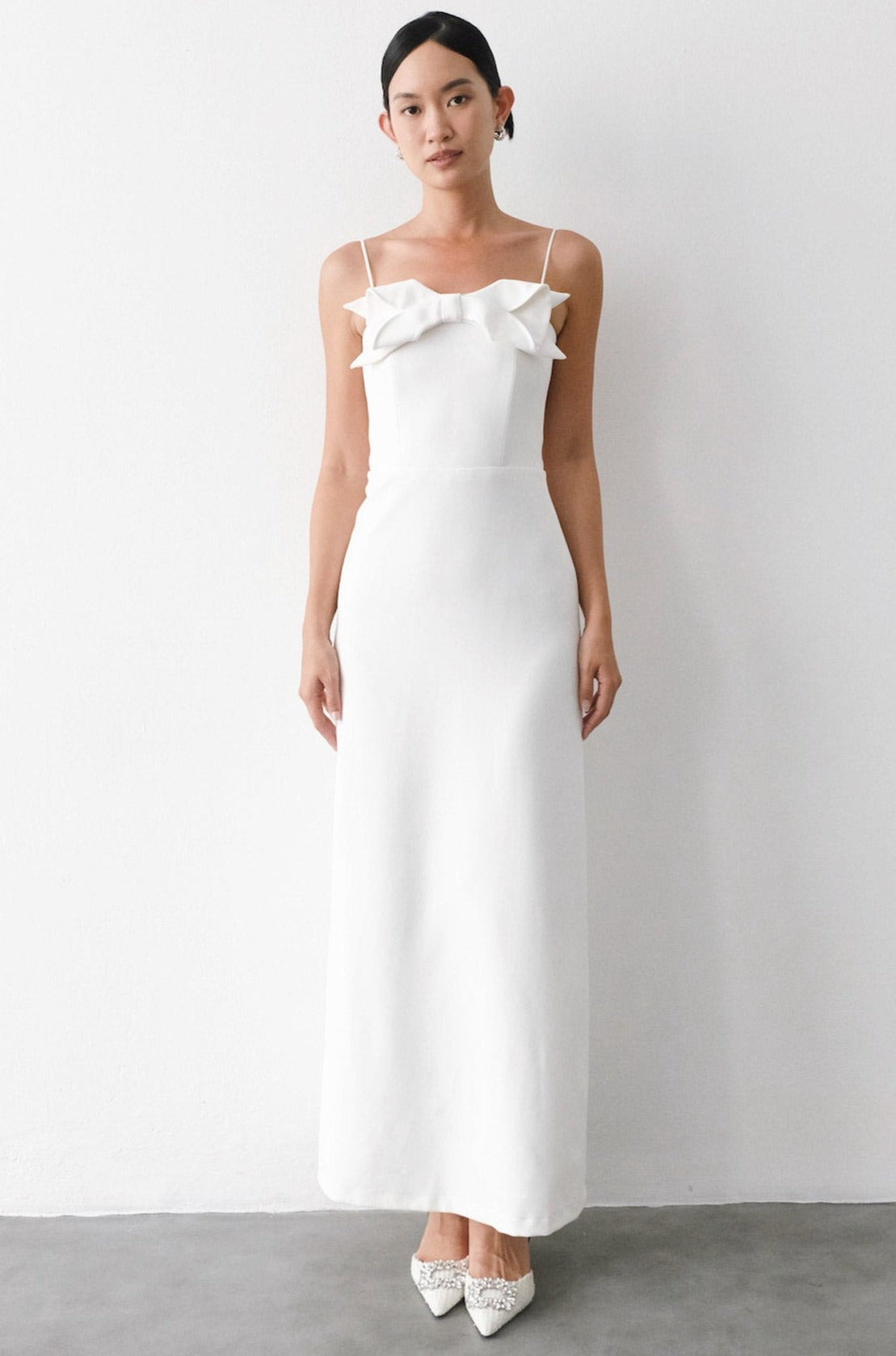 Pom Dress In White