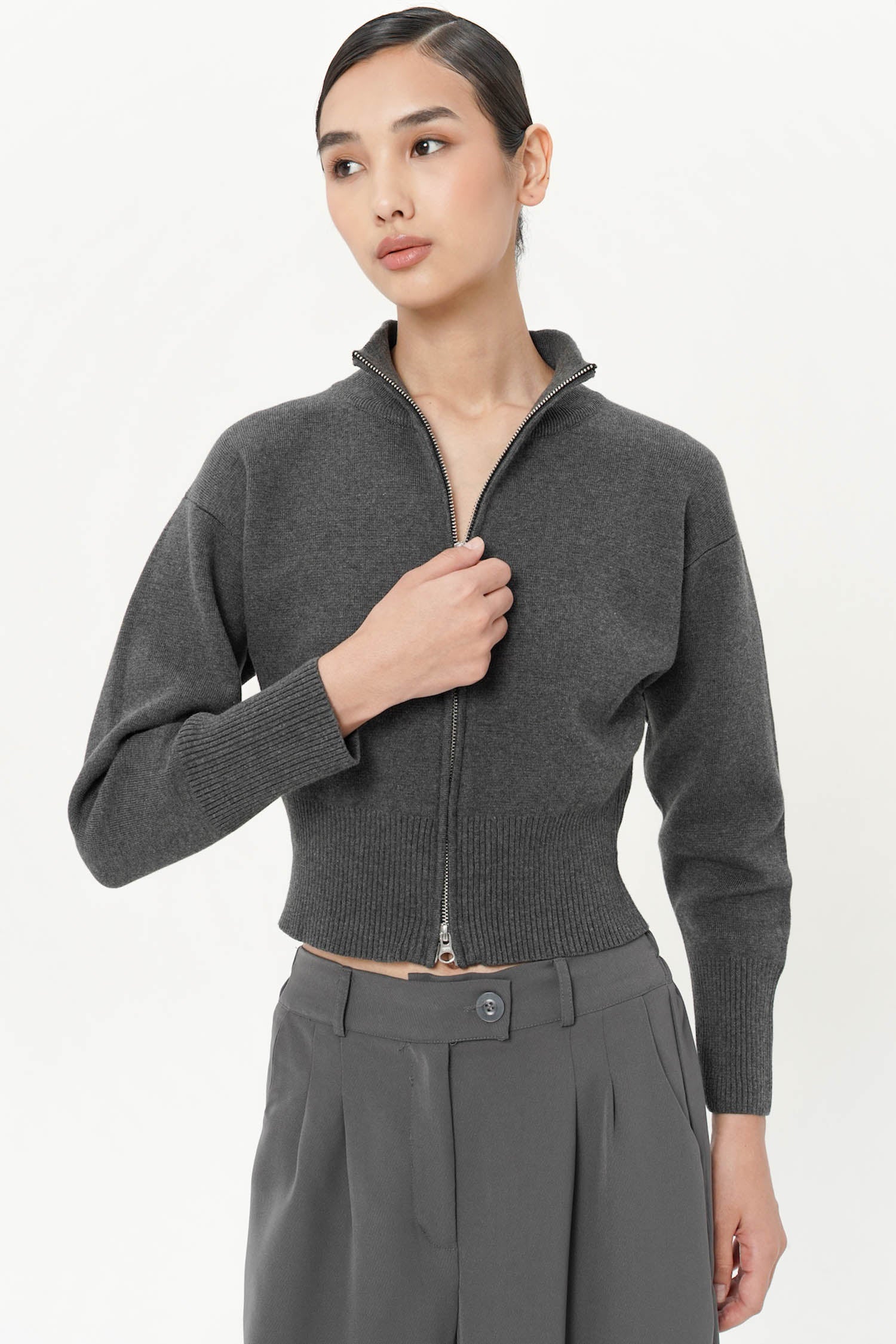 Polona Outer In Dark Grey Knit