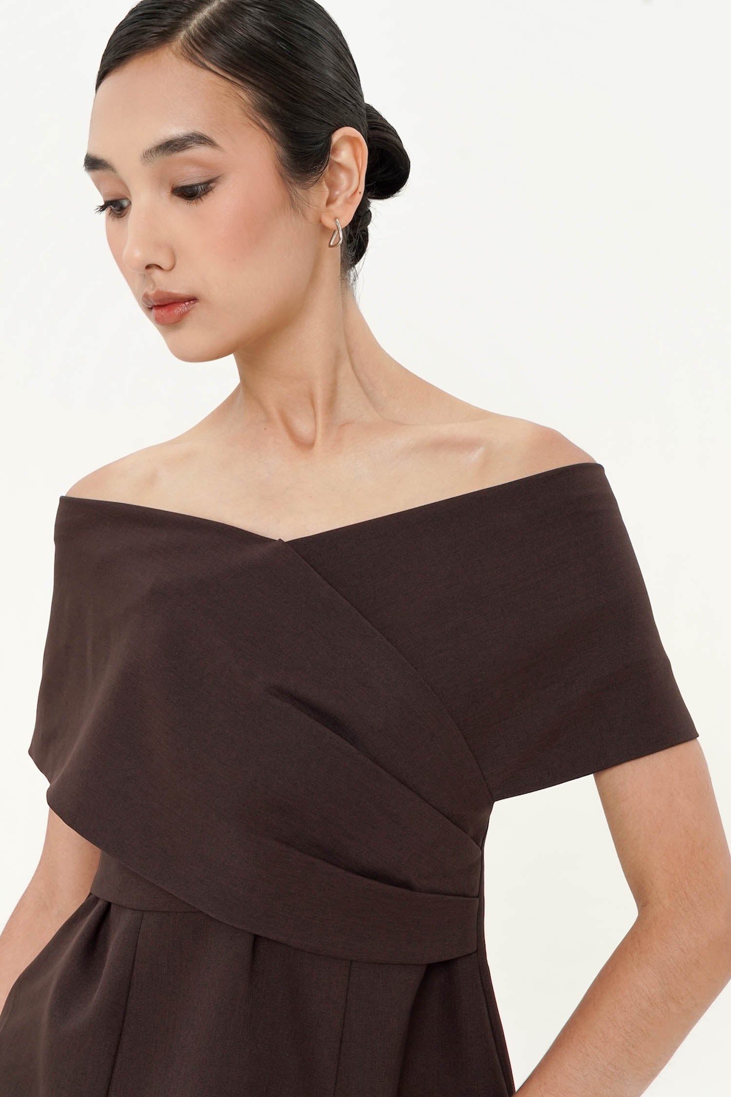 Garavani Off-shoulder Top In Espresso
