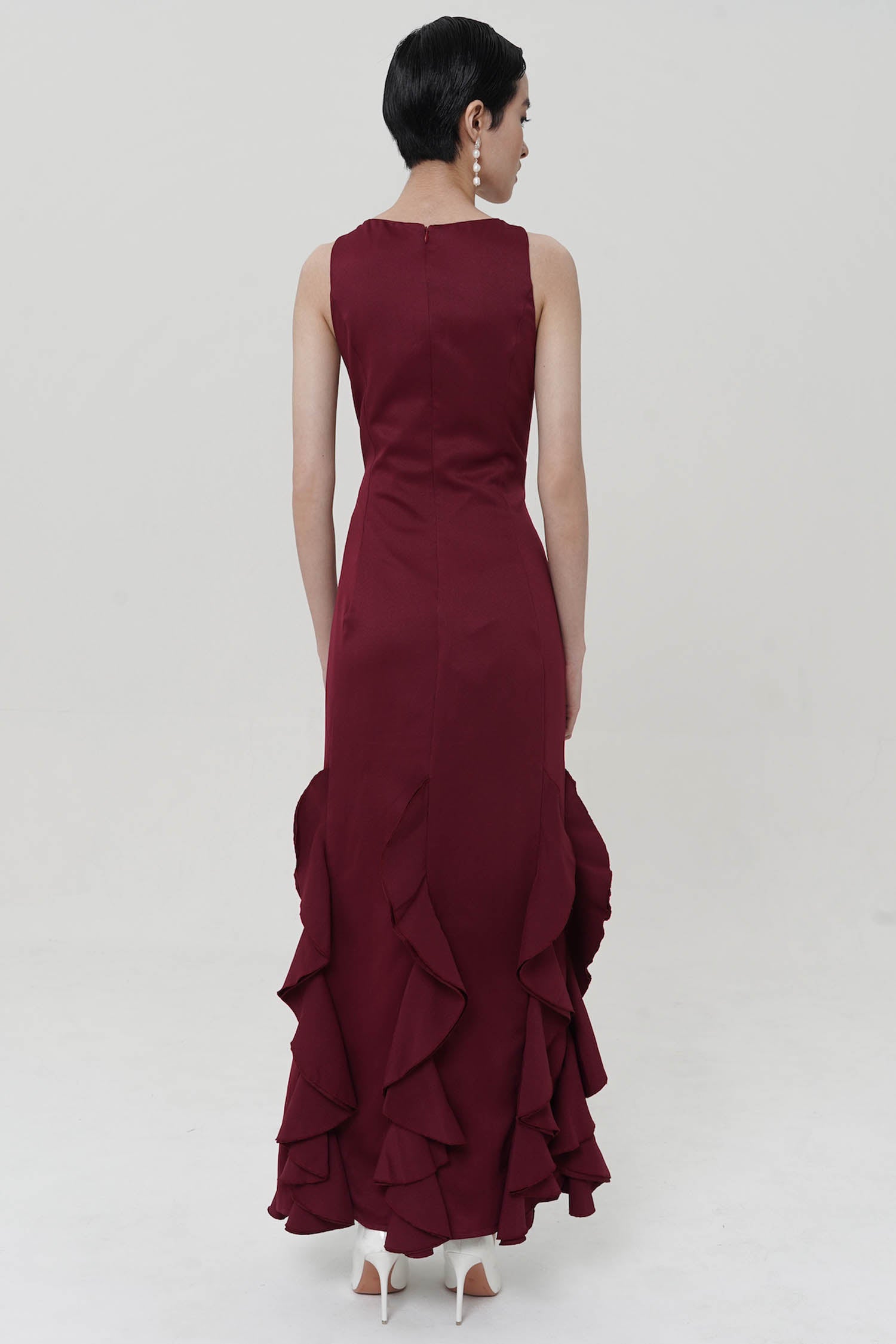 Castiel Long Gown In Maroon