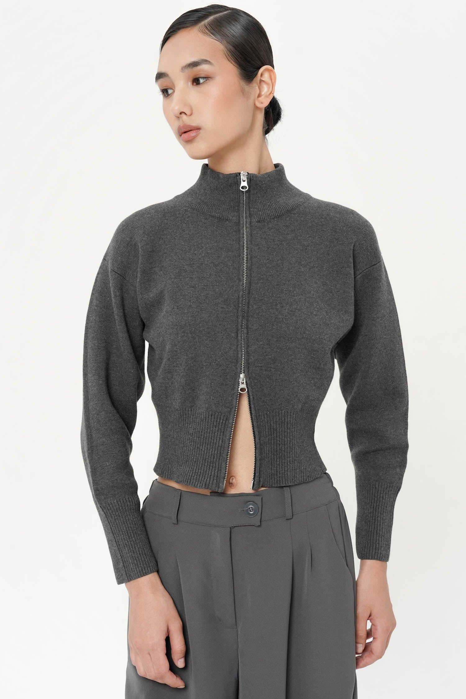 Polona Outer In Dark Grey Knit