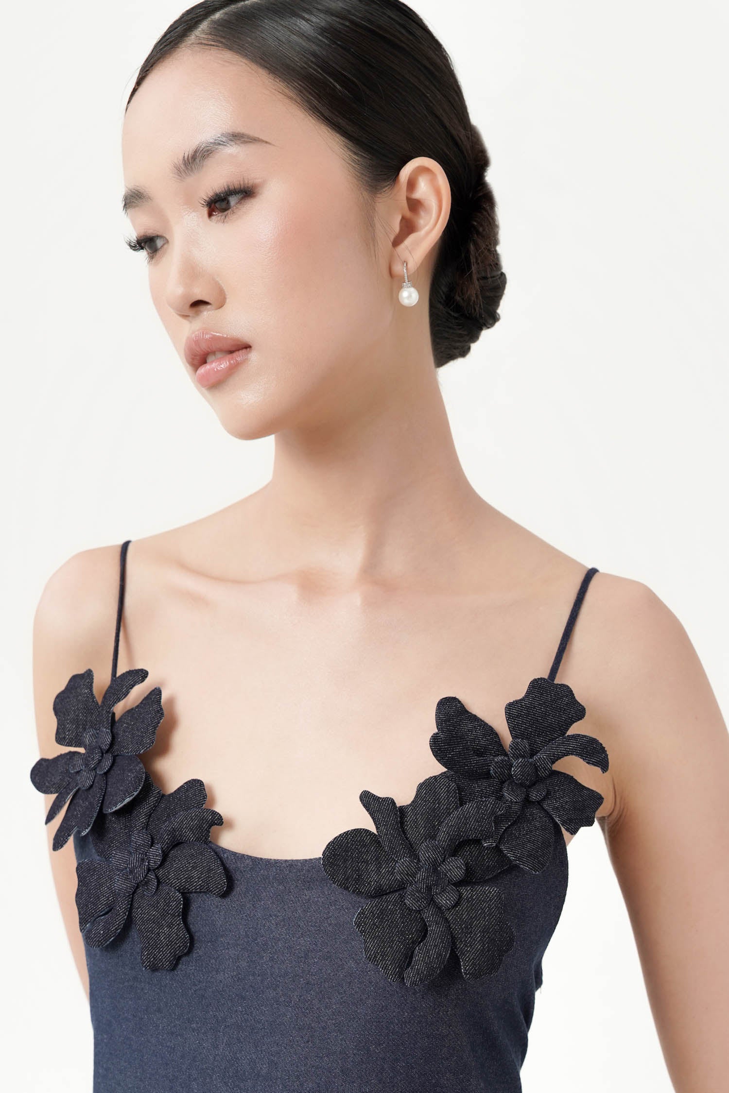 Dory Floral Maxi Dress In Denim