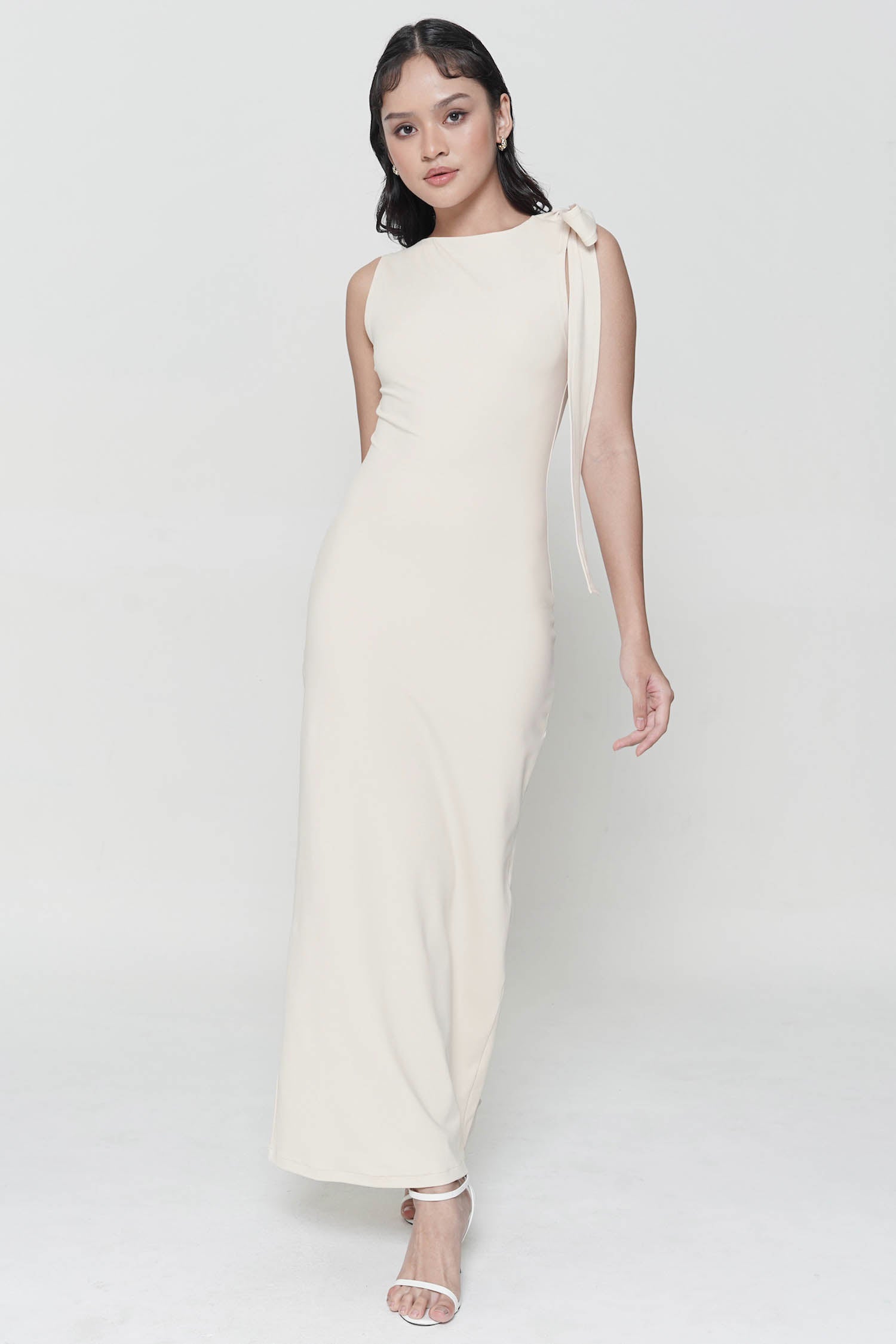 Eloise Sculpt Dress In Creme