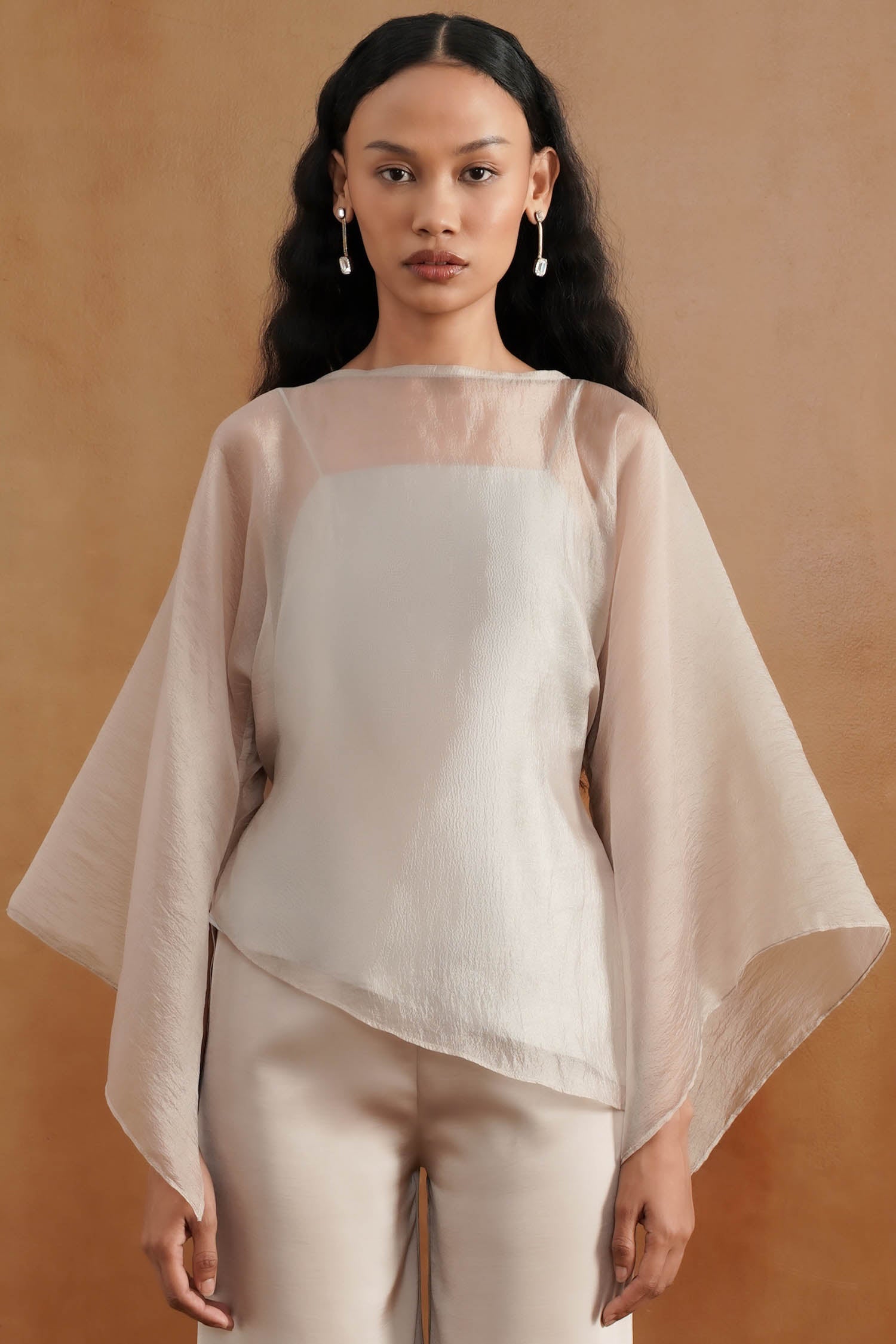 Elysia Long Sleeve Top In Misty Grey