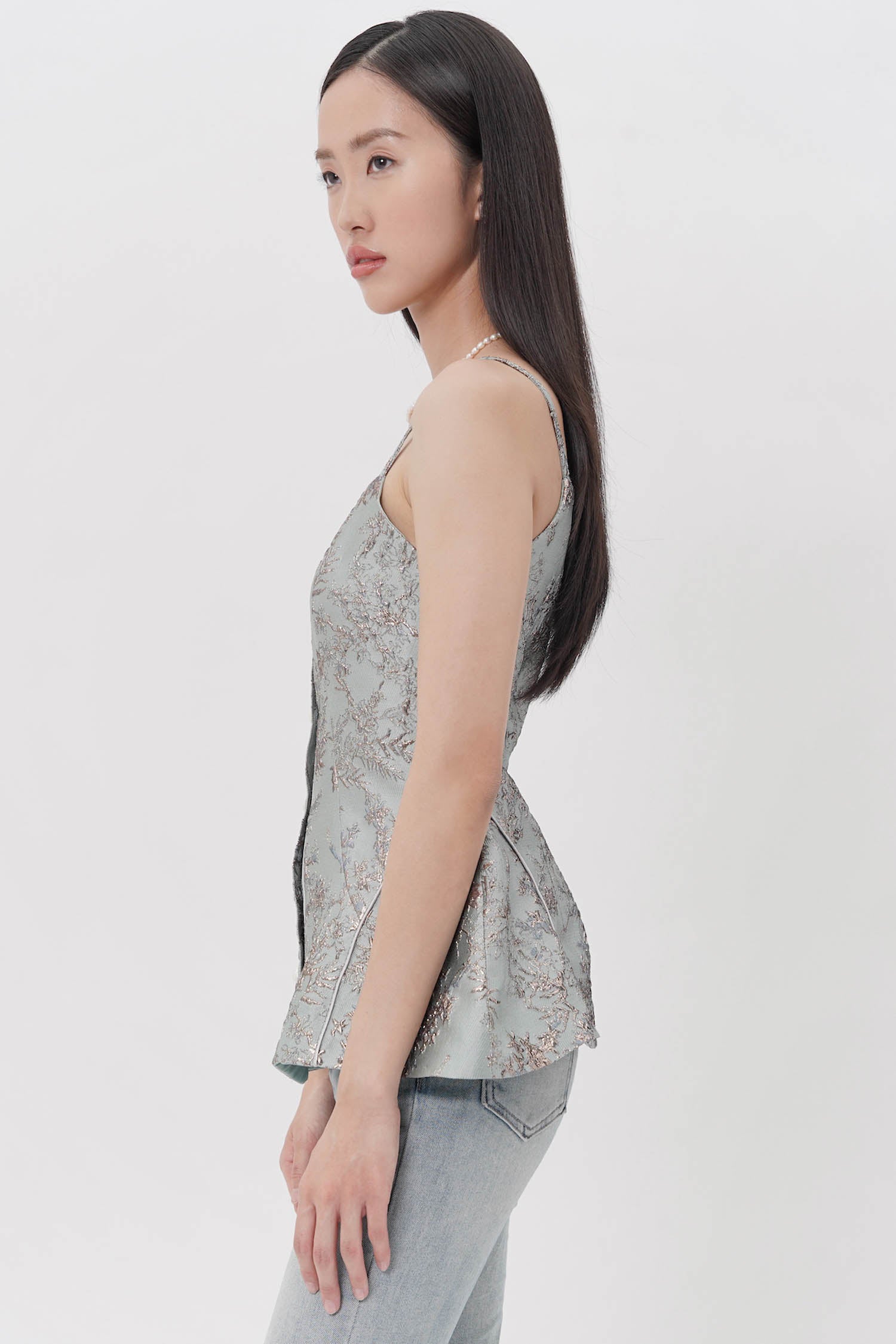 Yuxi Top In Dusty Blue