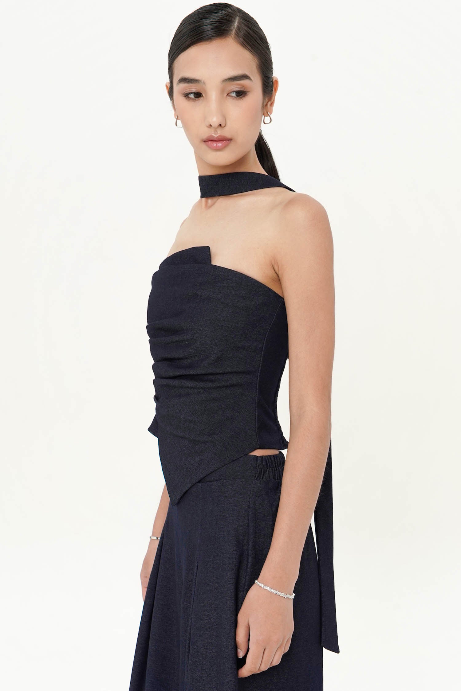 Jude Tube Top In Blue Denim