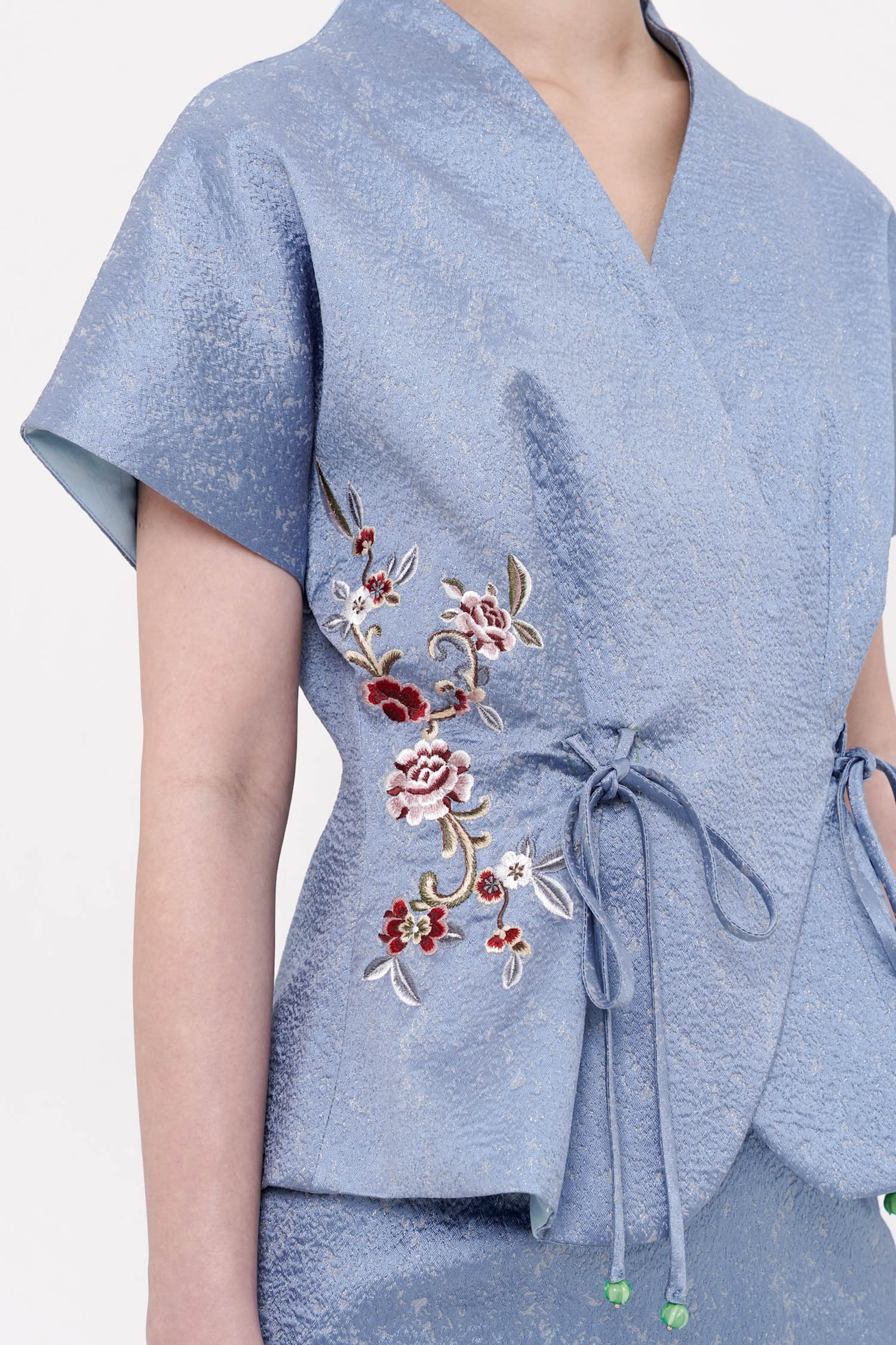 Wufu Tied Top In Blue