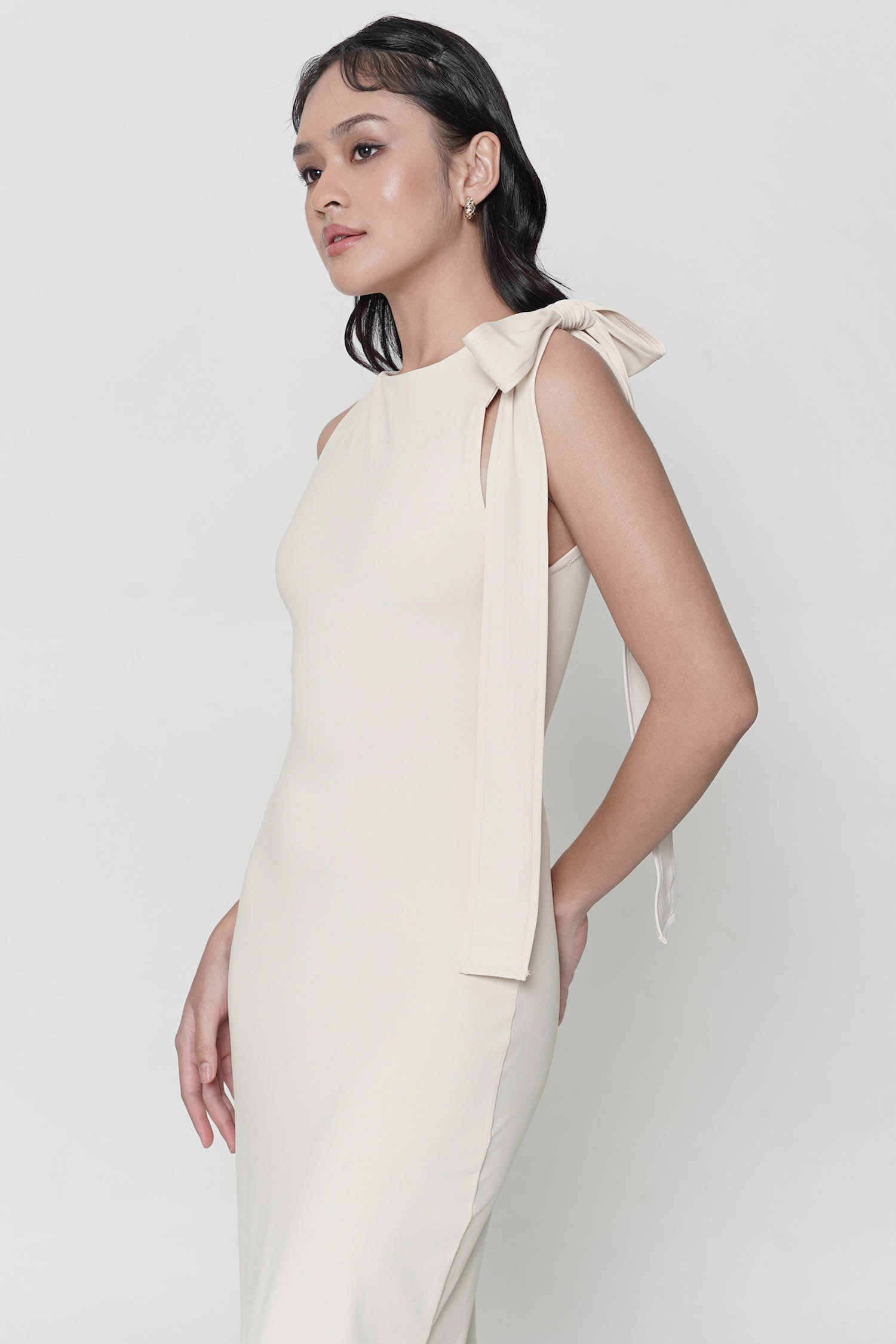 Eloise Sculpt Dress In Creme