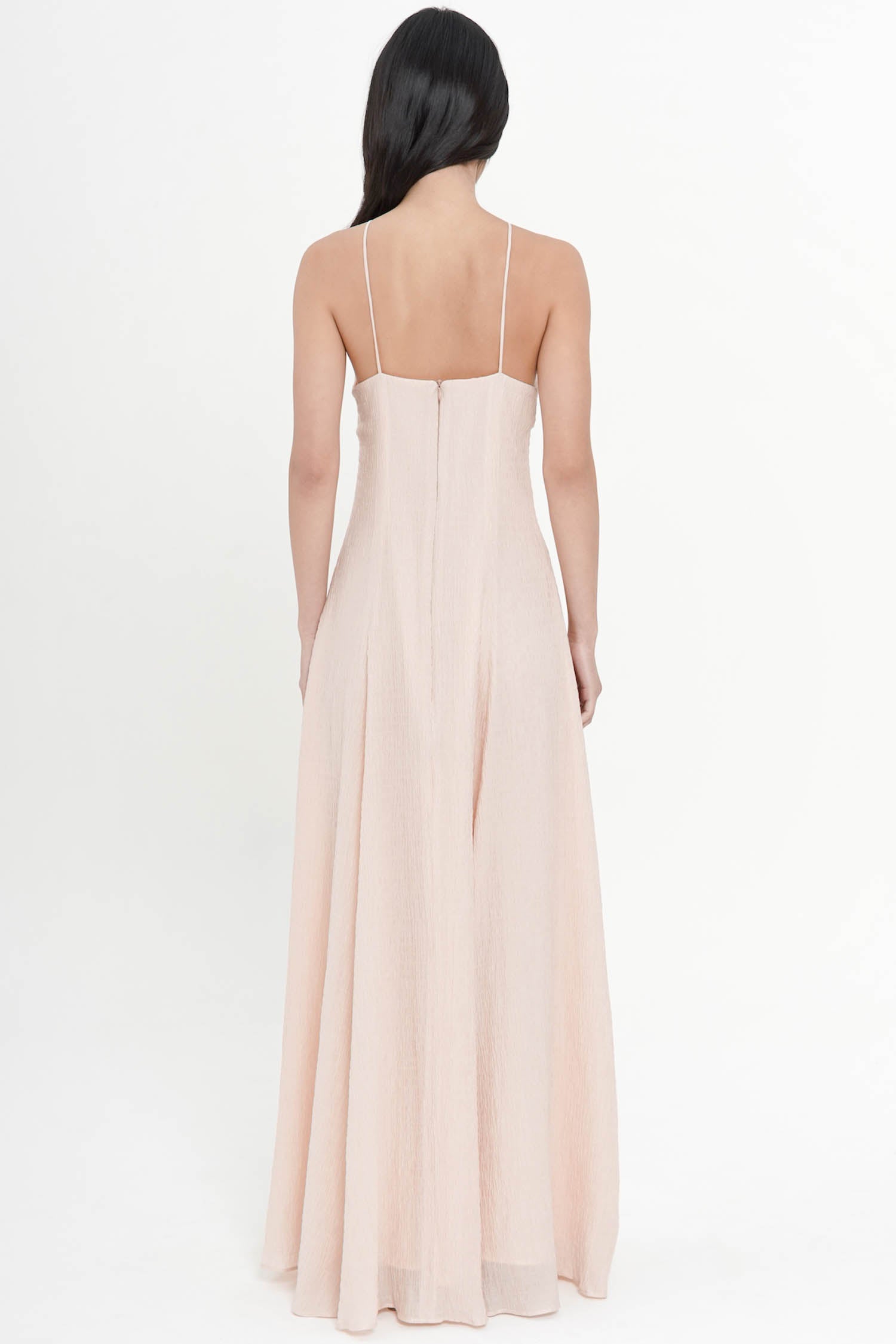 Isla Maxi Halter Dress In Nude