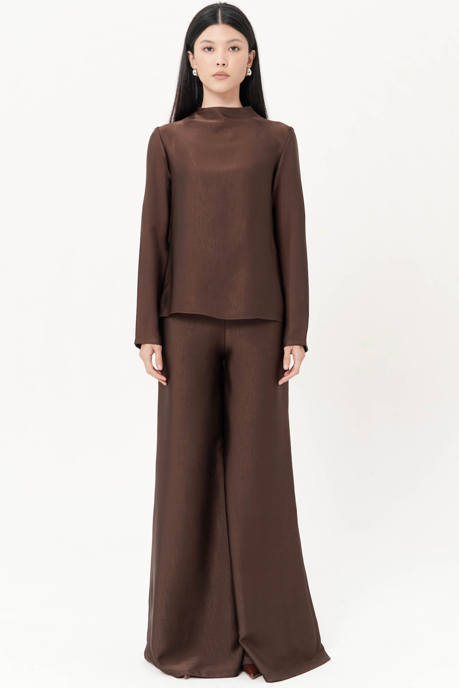 Anessa Long Sleeve Top In Espresso
