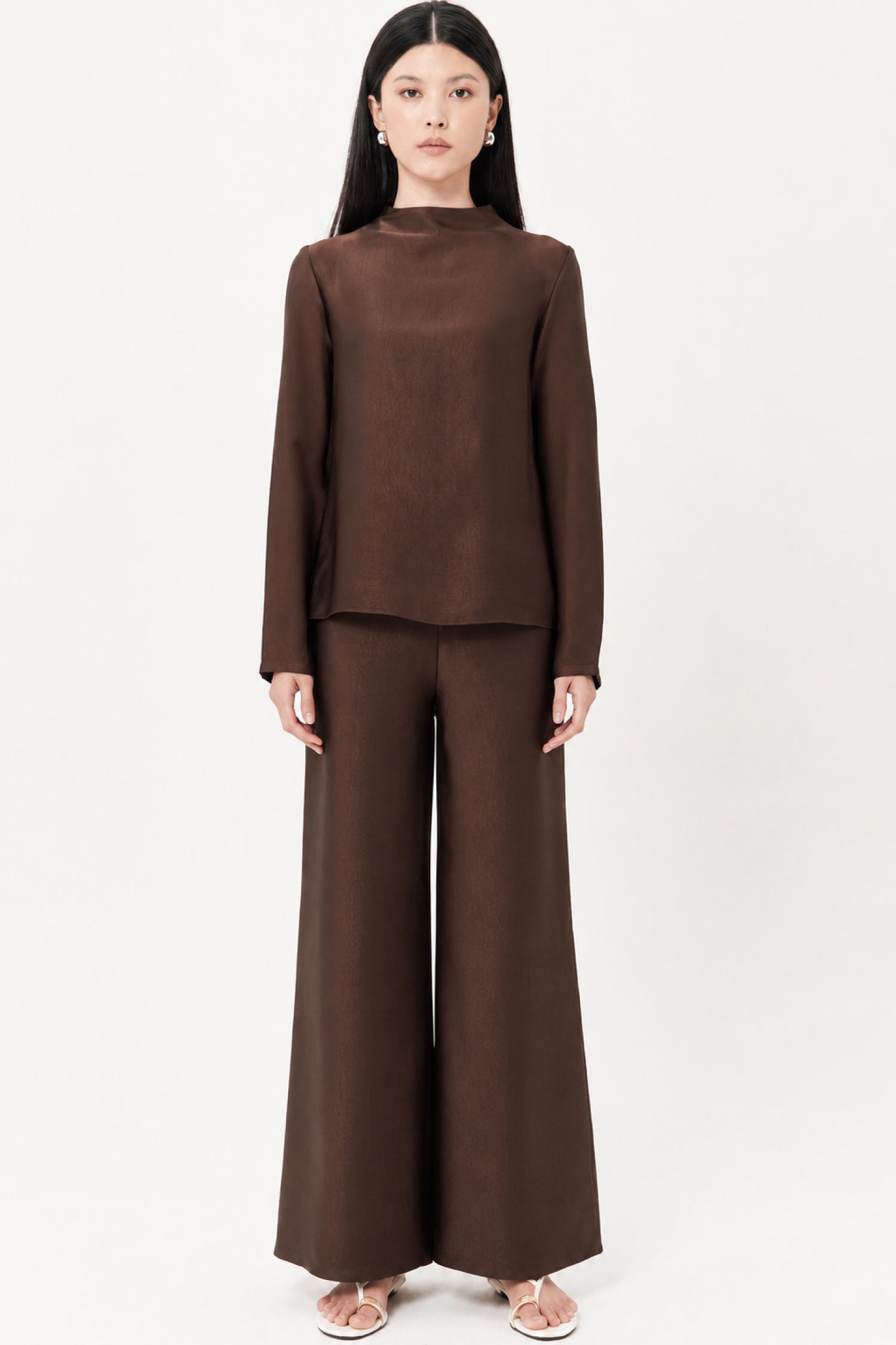 Anessa Long Sleeve Top In Espresso