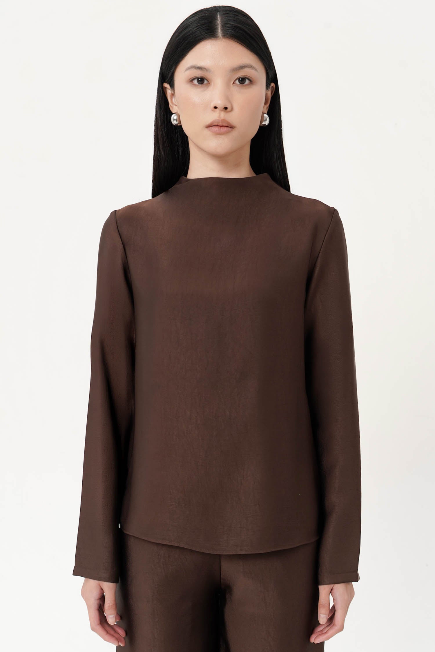 Anessa Long Sleeve Top In Espresso