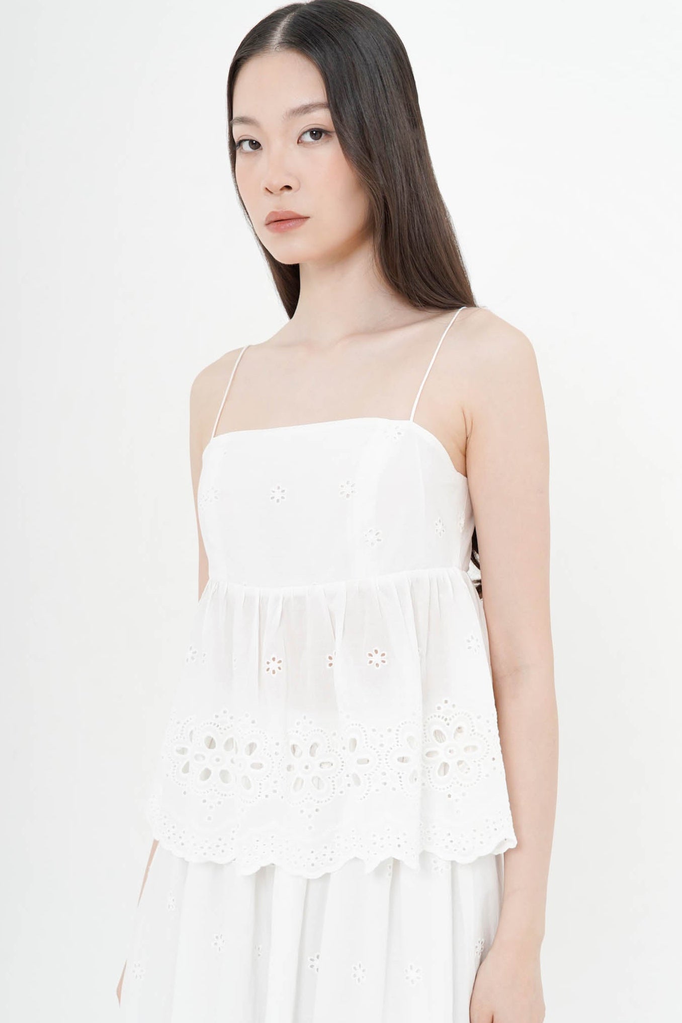 Nerina Embroidered Top In White