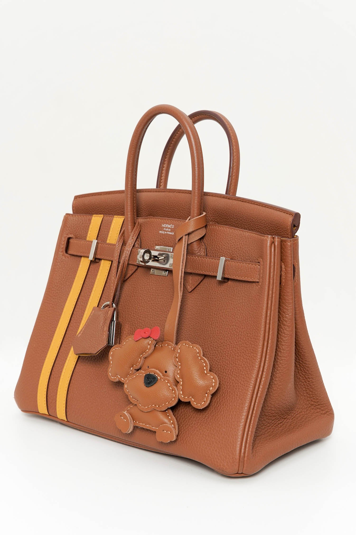 Bark And Bow Poodle Leather Charm In Brown