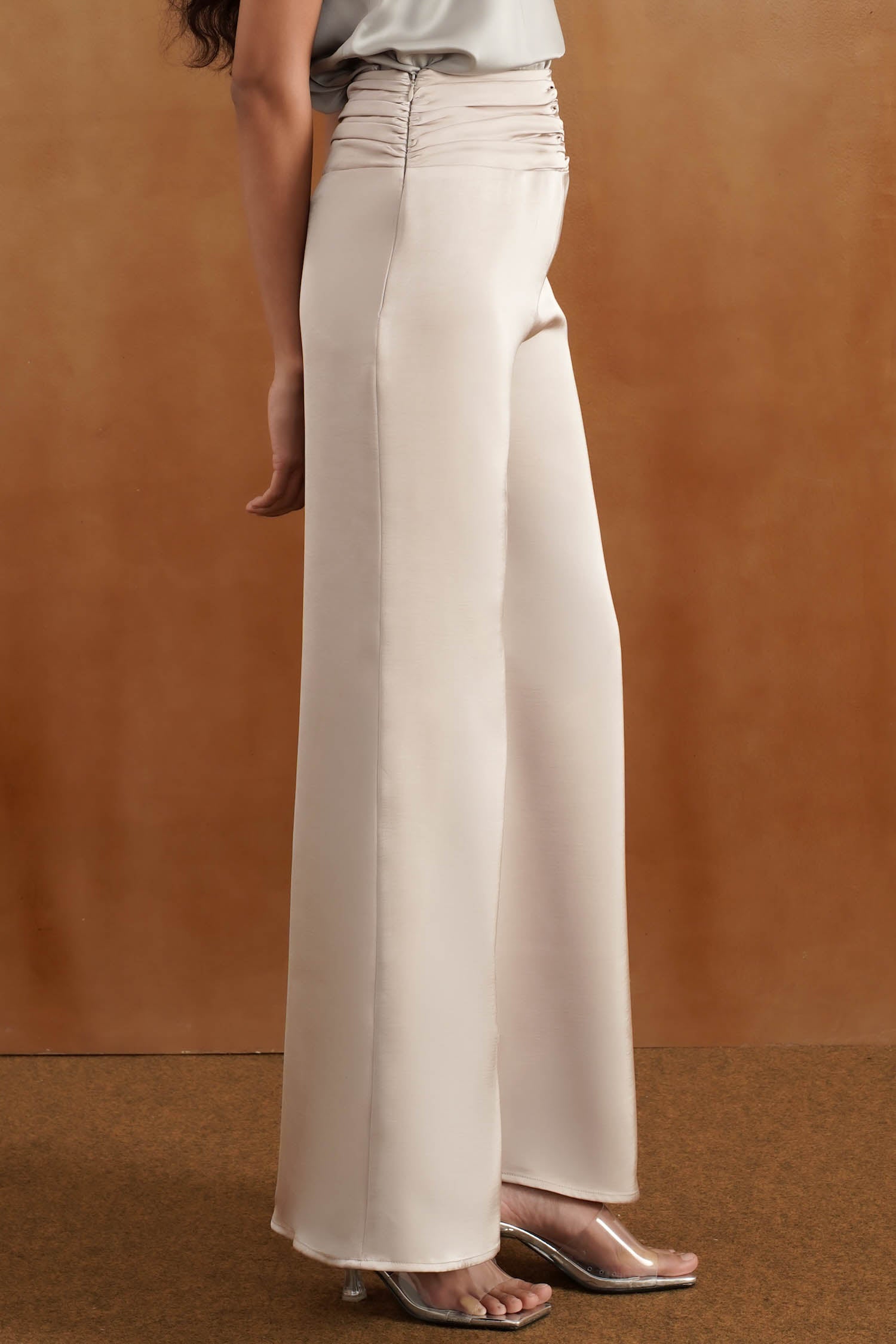 Anessa Pleated Trousers In Beige