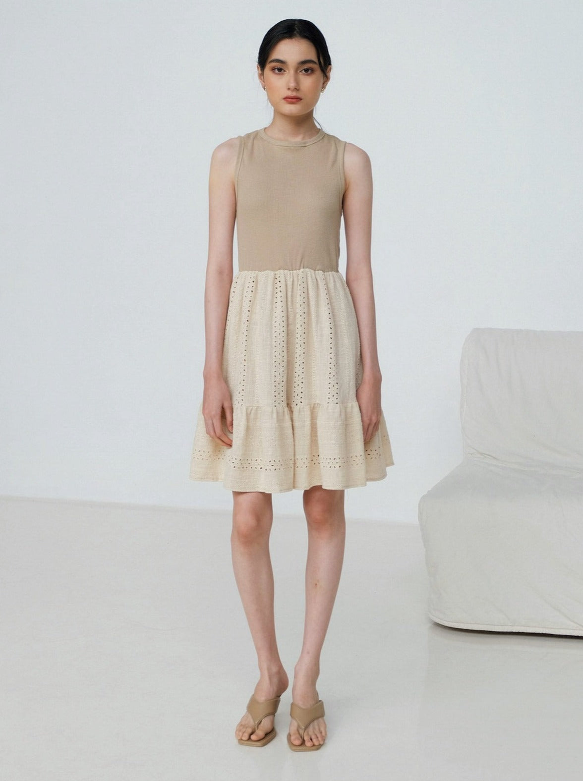 Zinnia Knit Dress In Cream