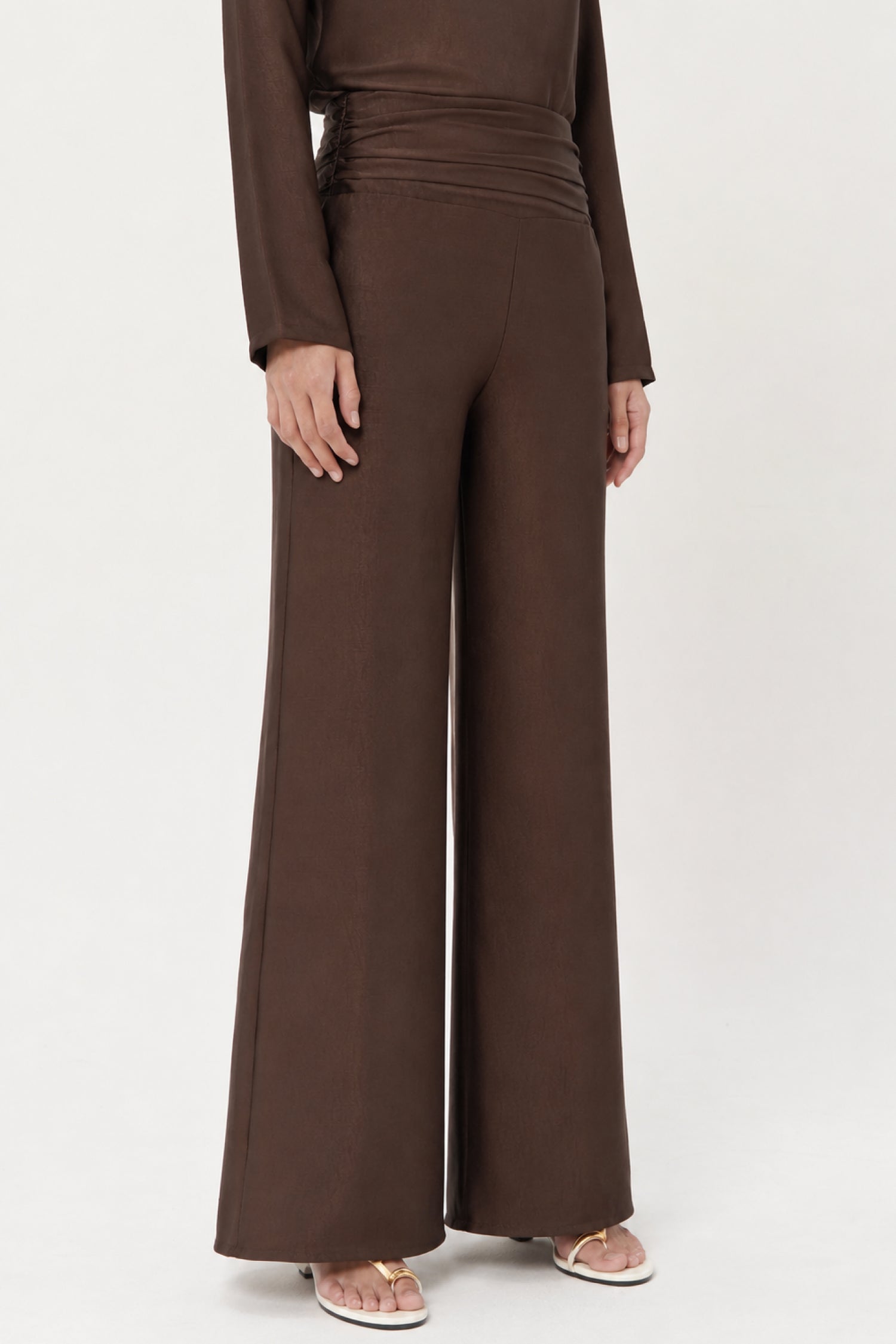 Anessa Pleated Trousers In Espresso