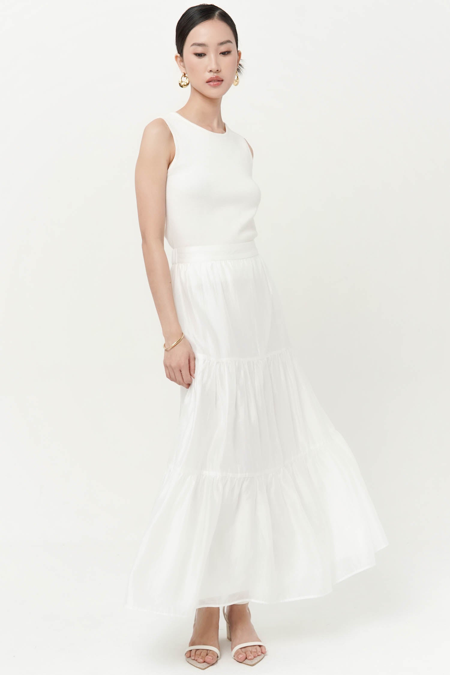 Simone Sheer Skirt In White