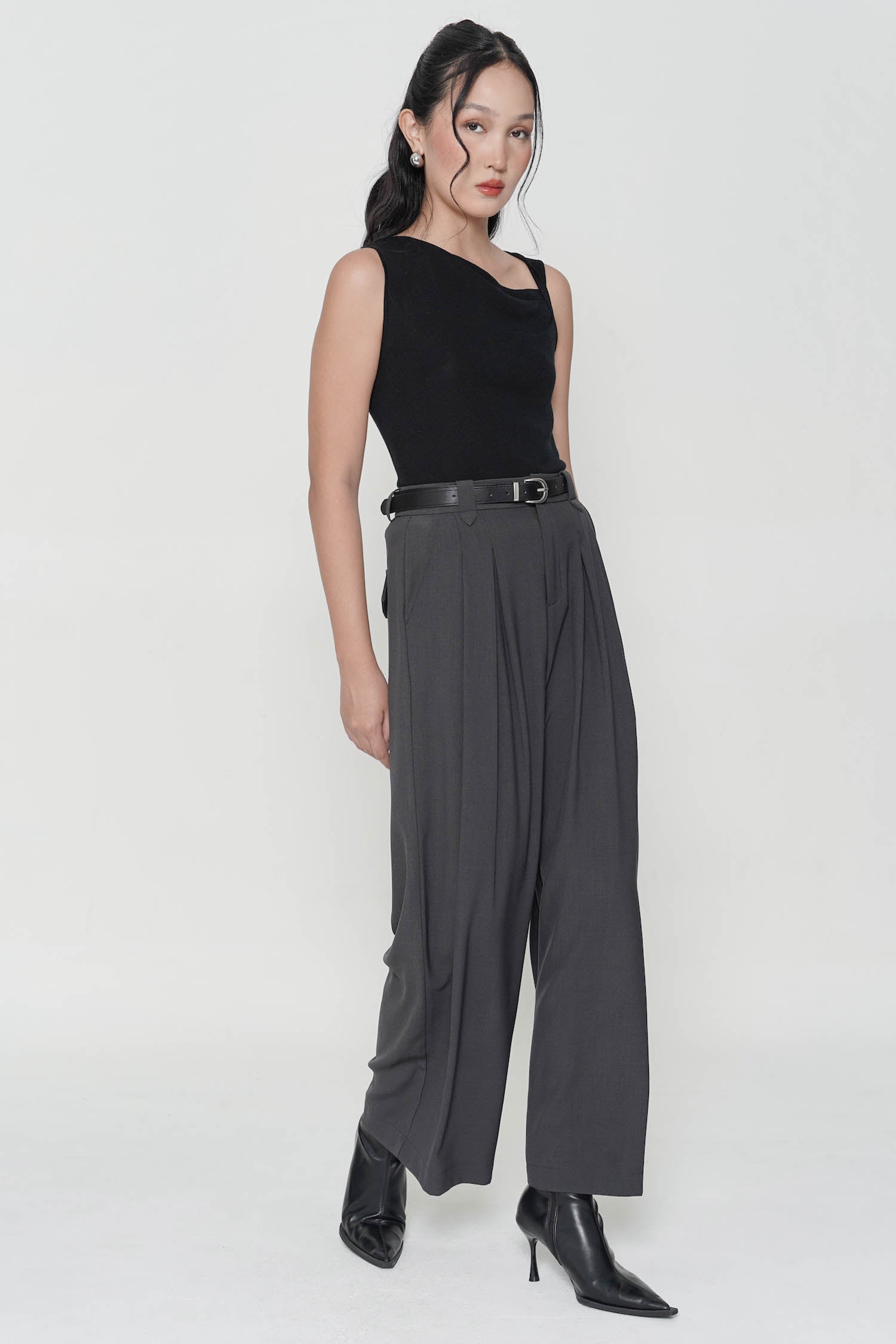 Walter Belted Trousers In Grey (3 LEFT)