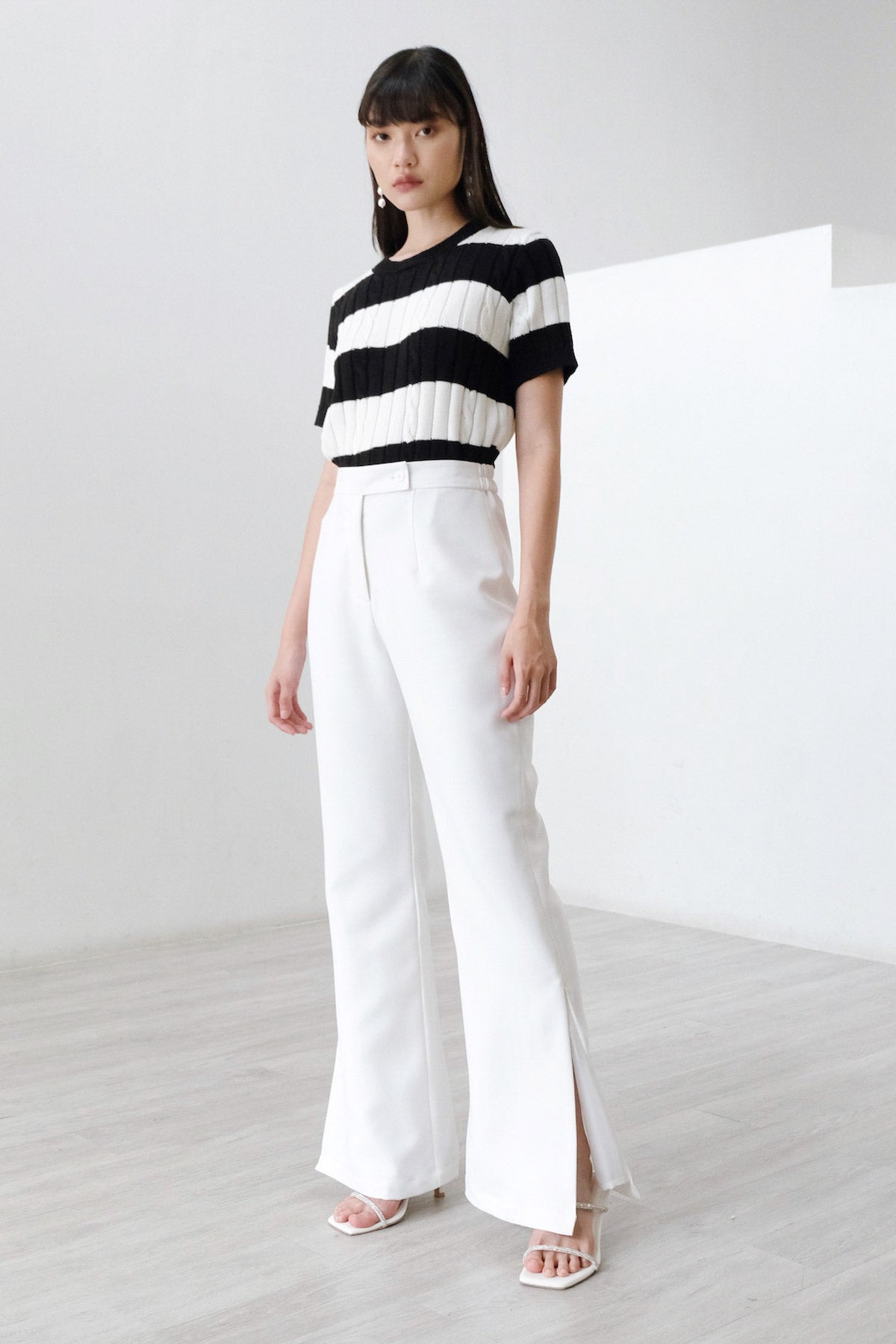 Scarlett High Waist Trouser In Broken White (1 LEFT)