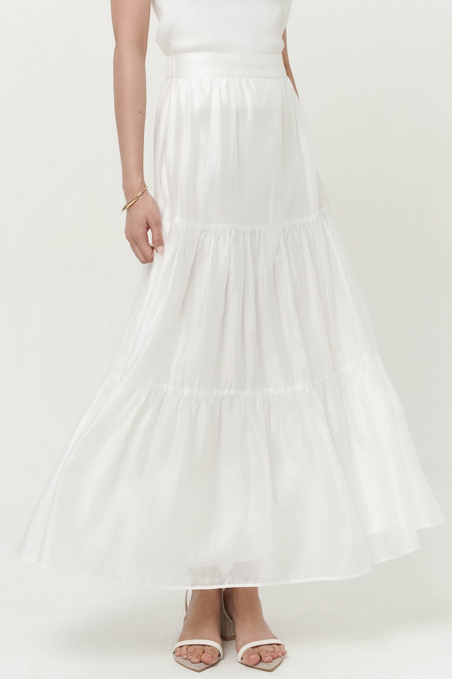 Simone Sheer Skirt In White