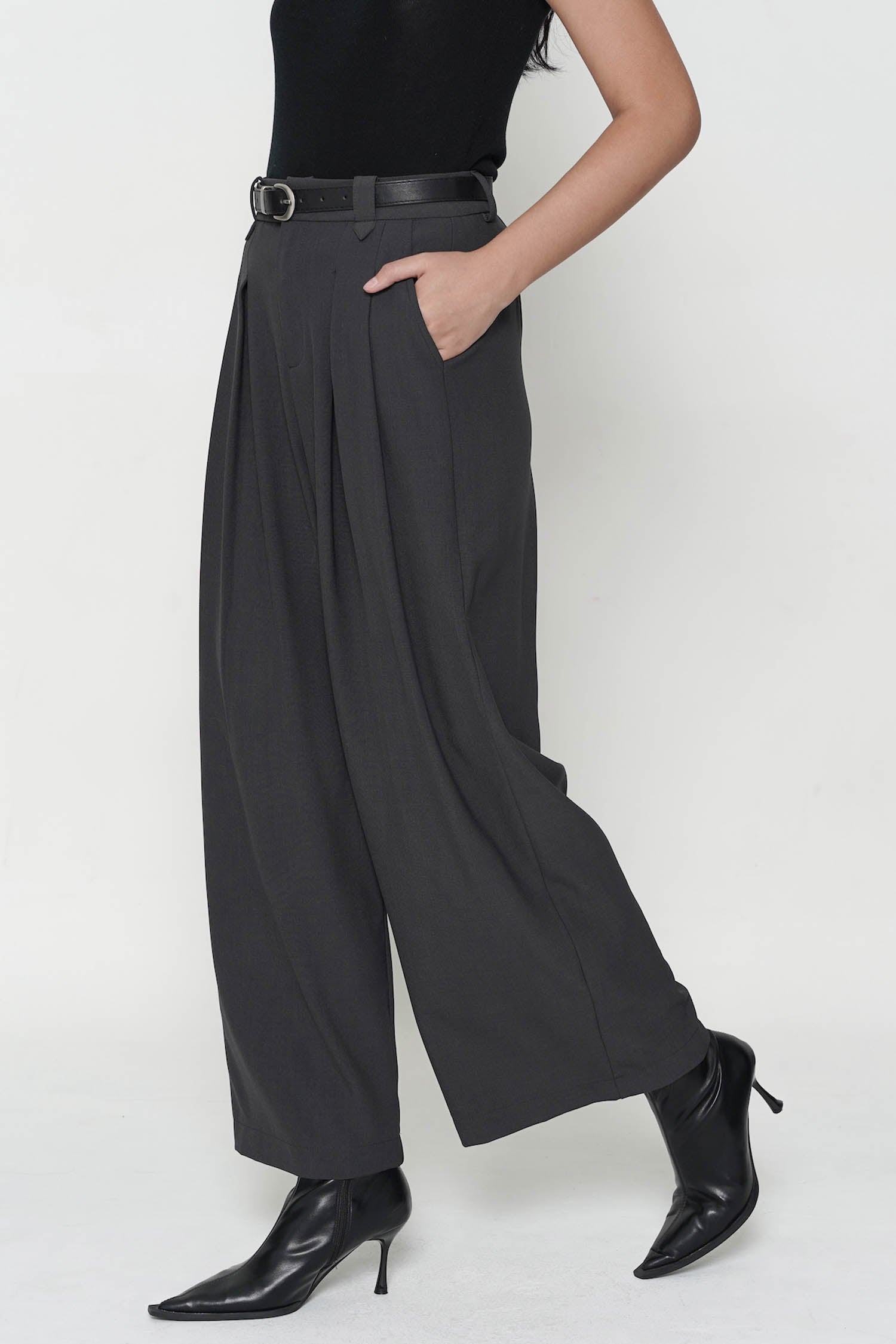 Walter Belted Trousers In Grey (3 LEFT)